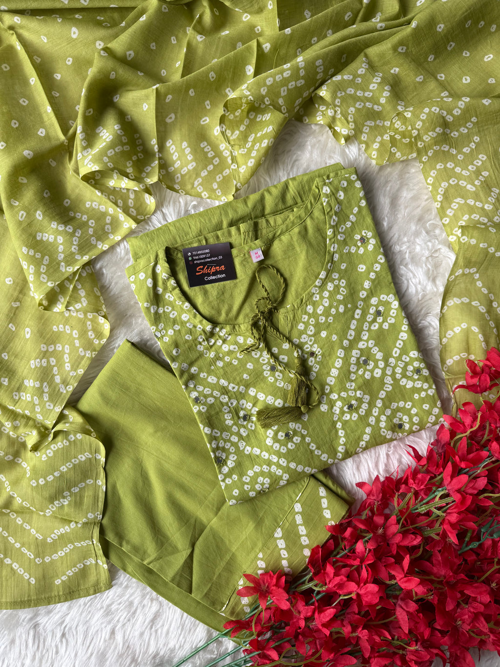 Premium Cotton Bandhani Set
