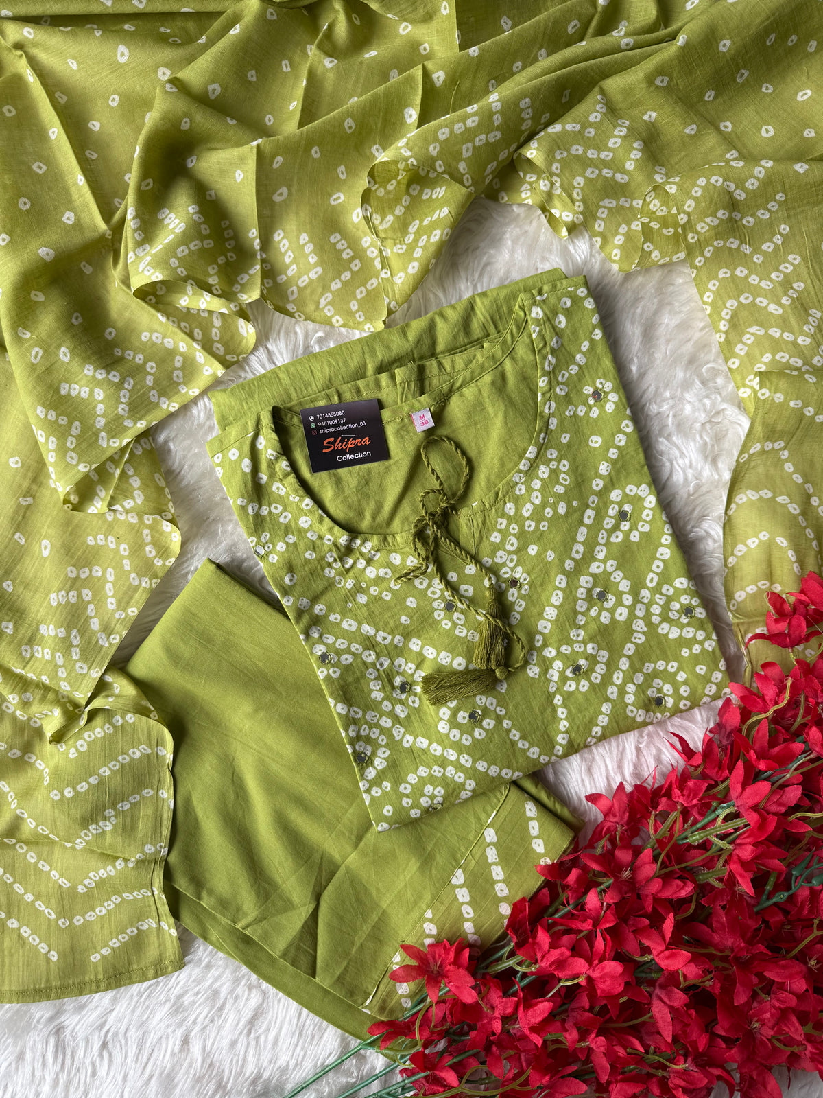 Premium Cotton Bandhani Set