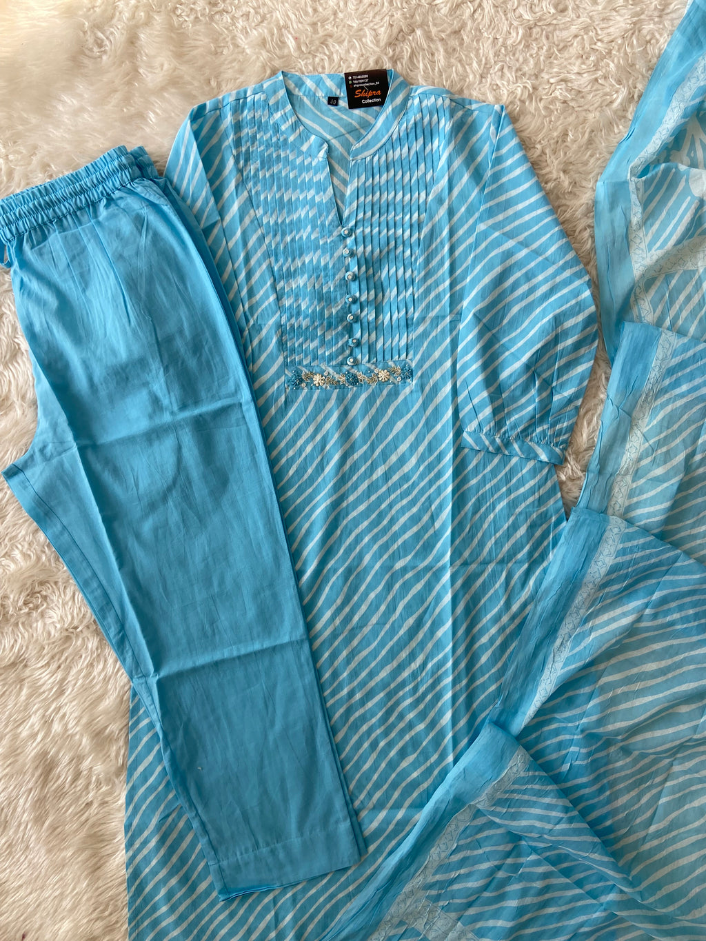 Premium Cotton Kurti Pant Dupatta Set
