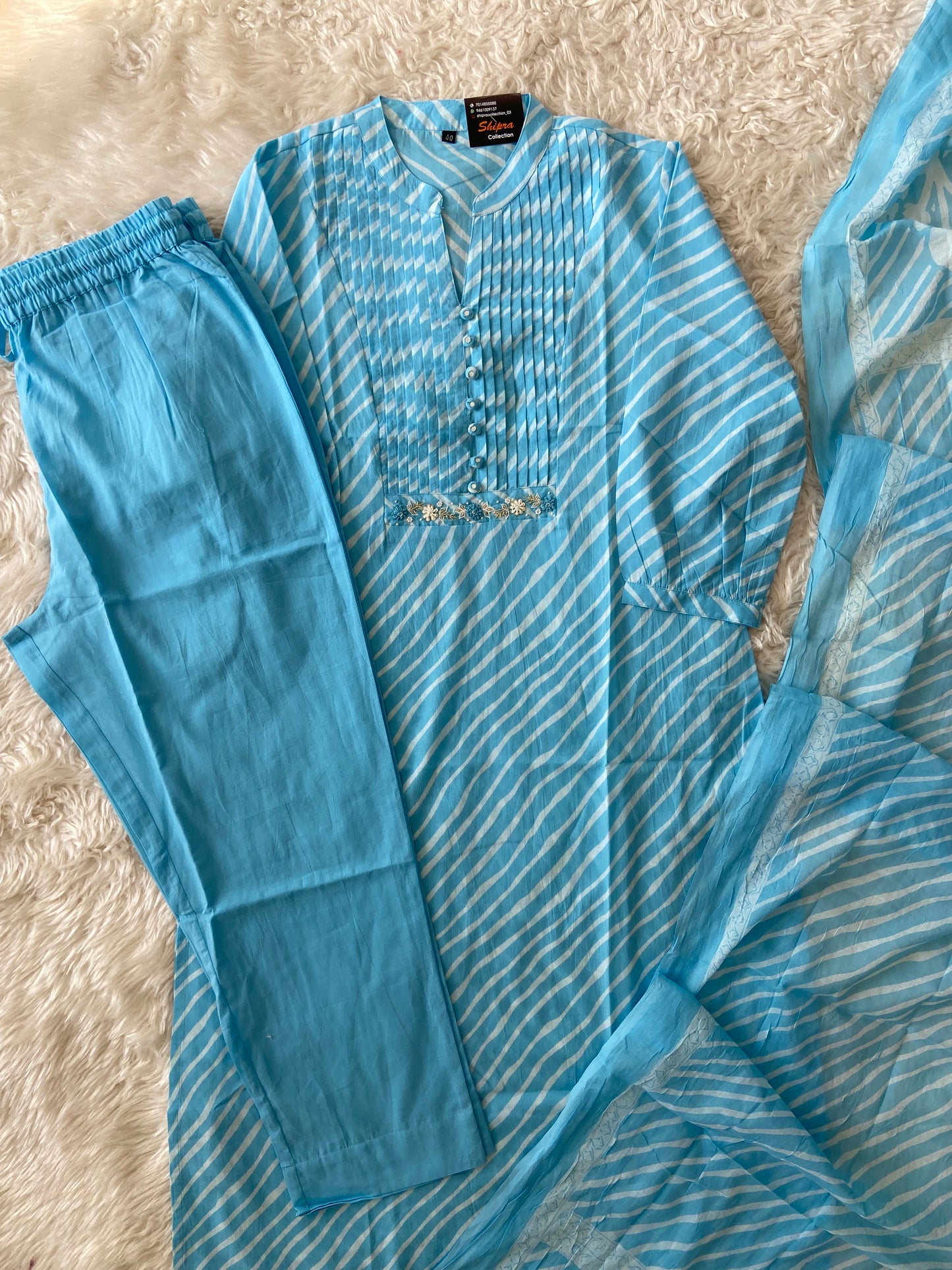 Premium Cotton Kurti Pant Dupatta Set