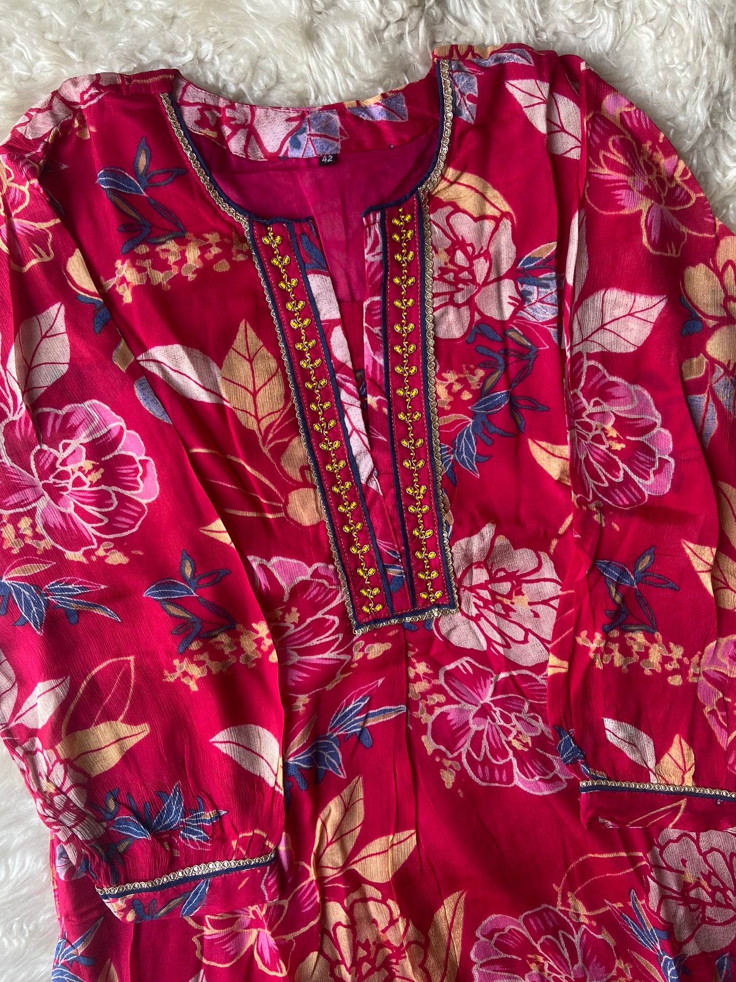 Pure Chinon Kurti with lining