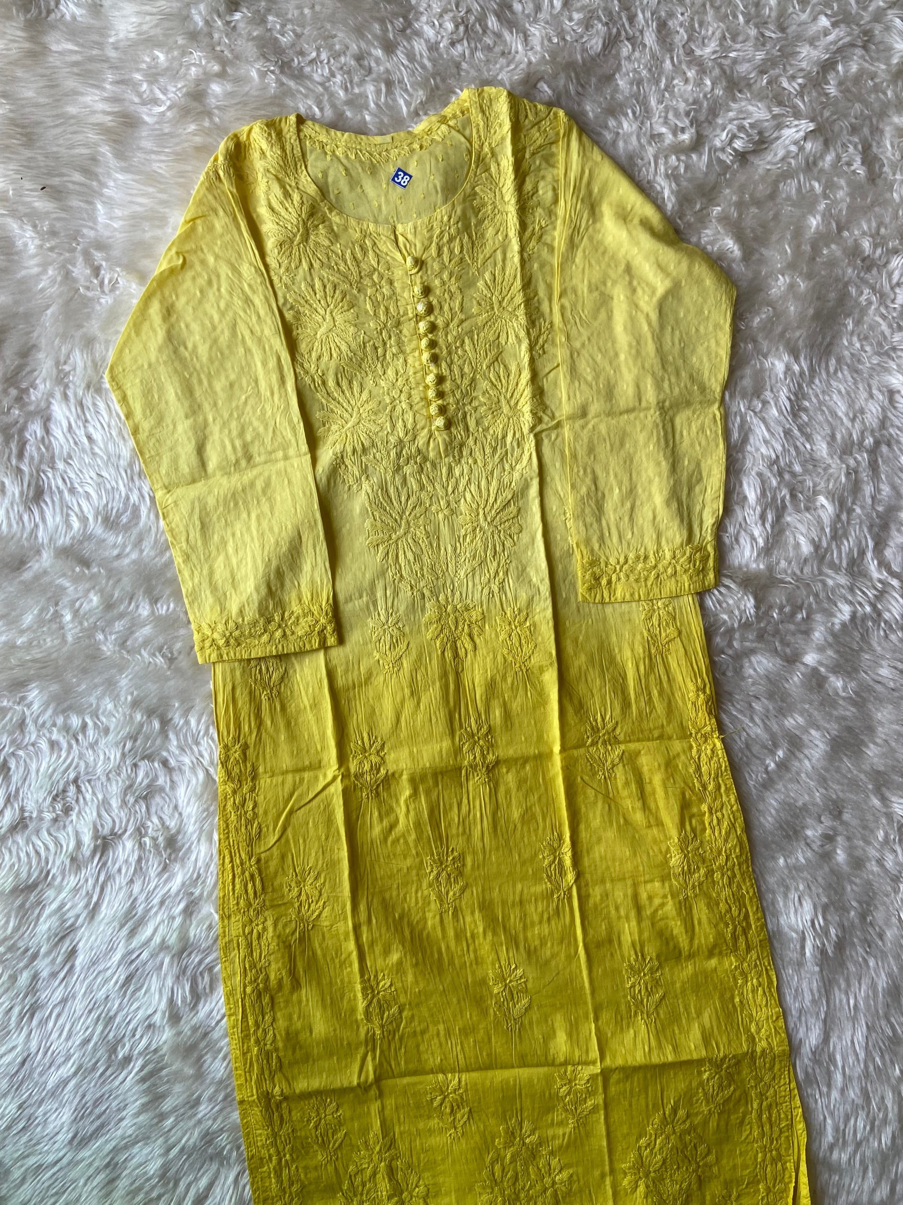 Dobey Cotton Chikankari kurti