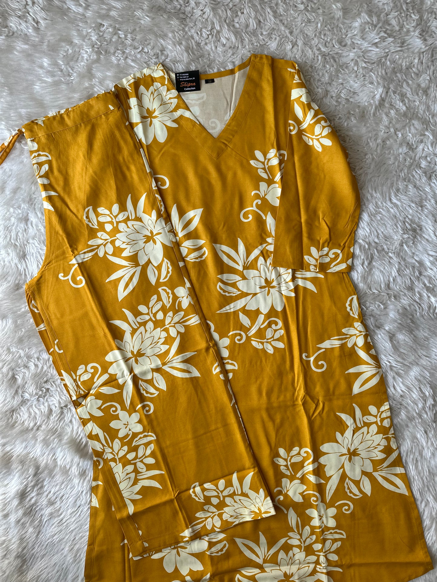 Makhan Fabric feel💕 Kurti Plazo Set