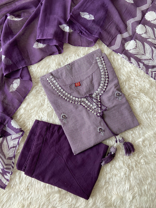 Budget Friendly Kurti Pant Dupatta Set