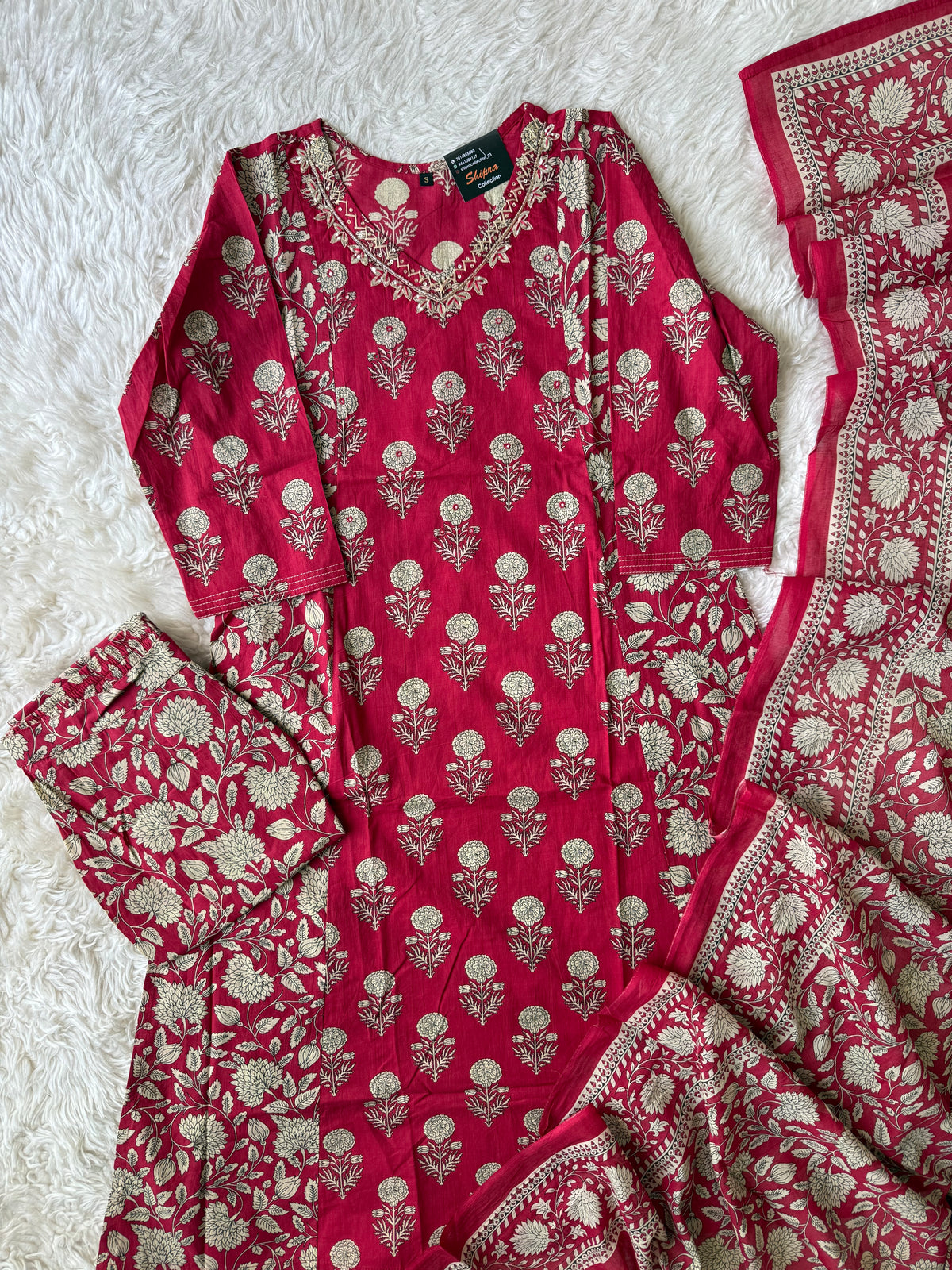 Premium Cotton Kurti Pant Dupatta Set