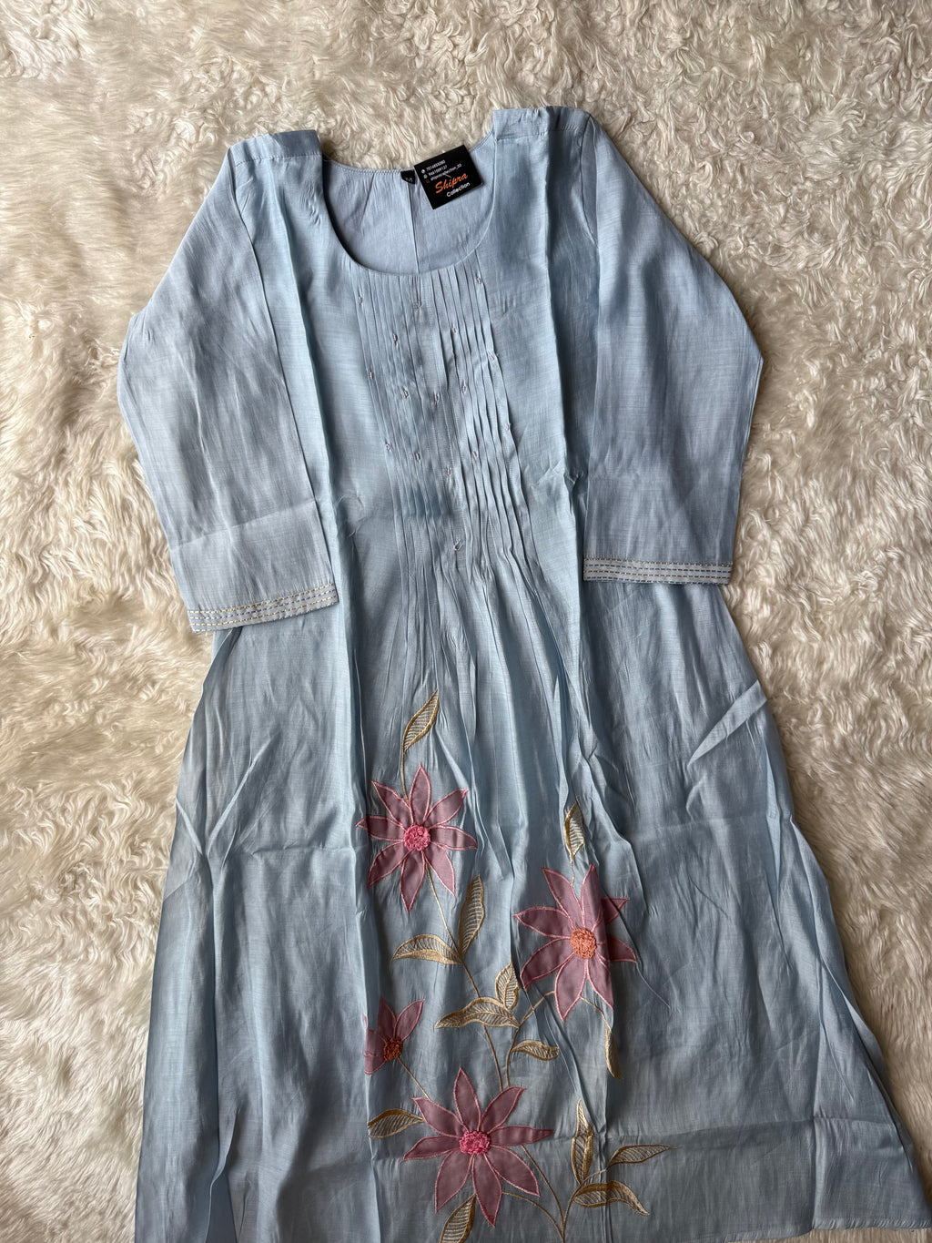 Mul Chanderi Kurti Pant Dupatta Set