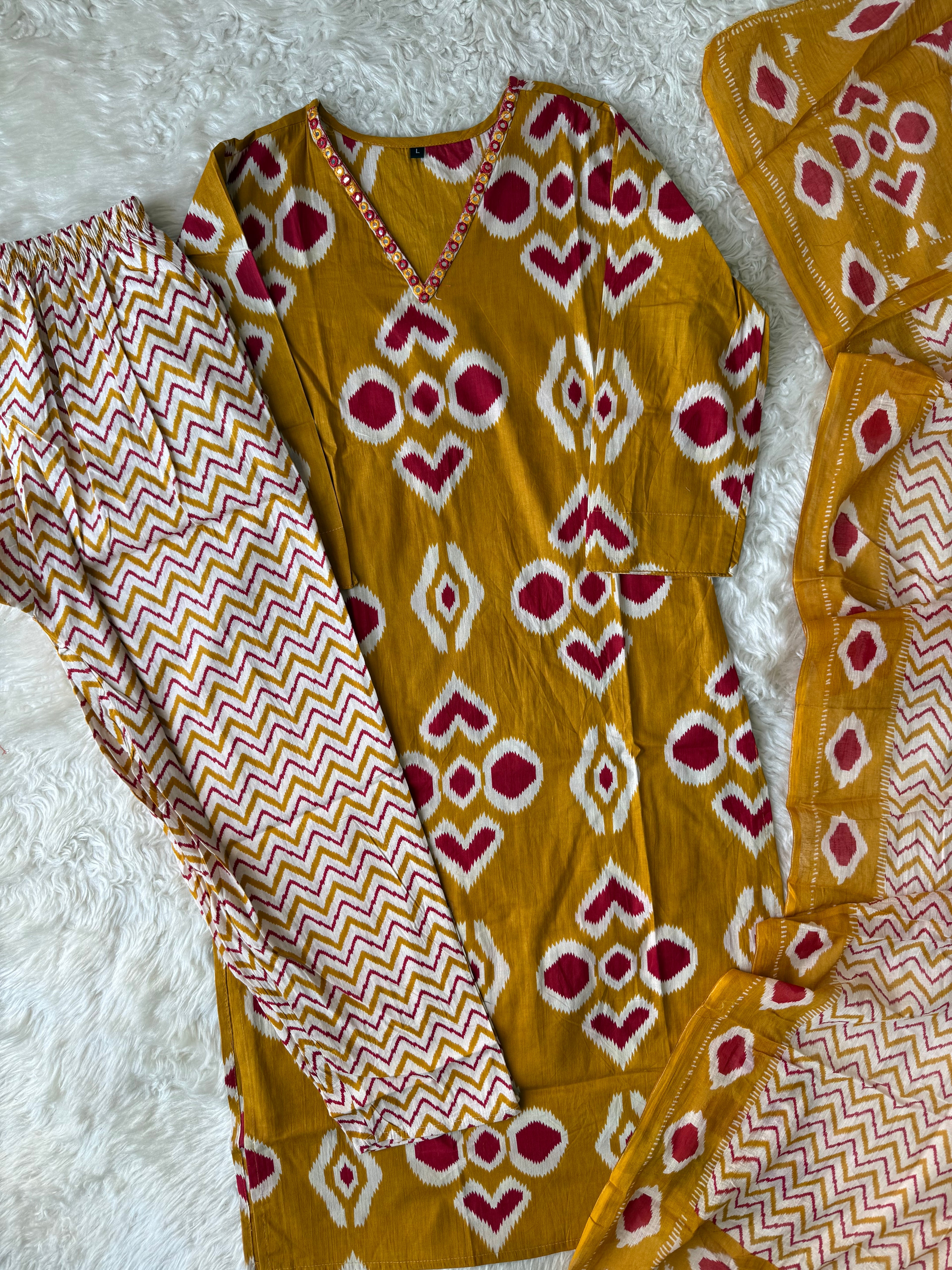 Budget Friendly Kurti Pant Dupatta Set