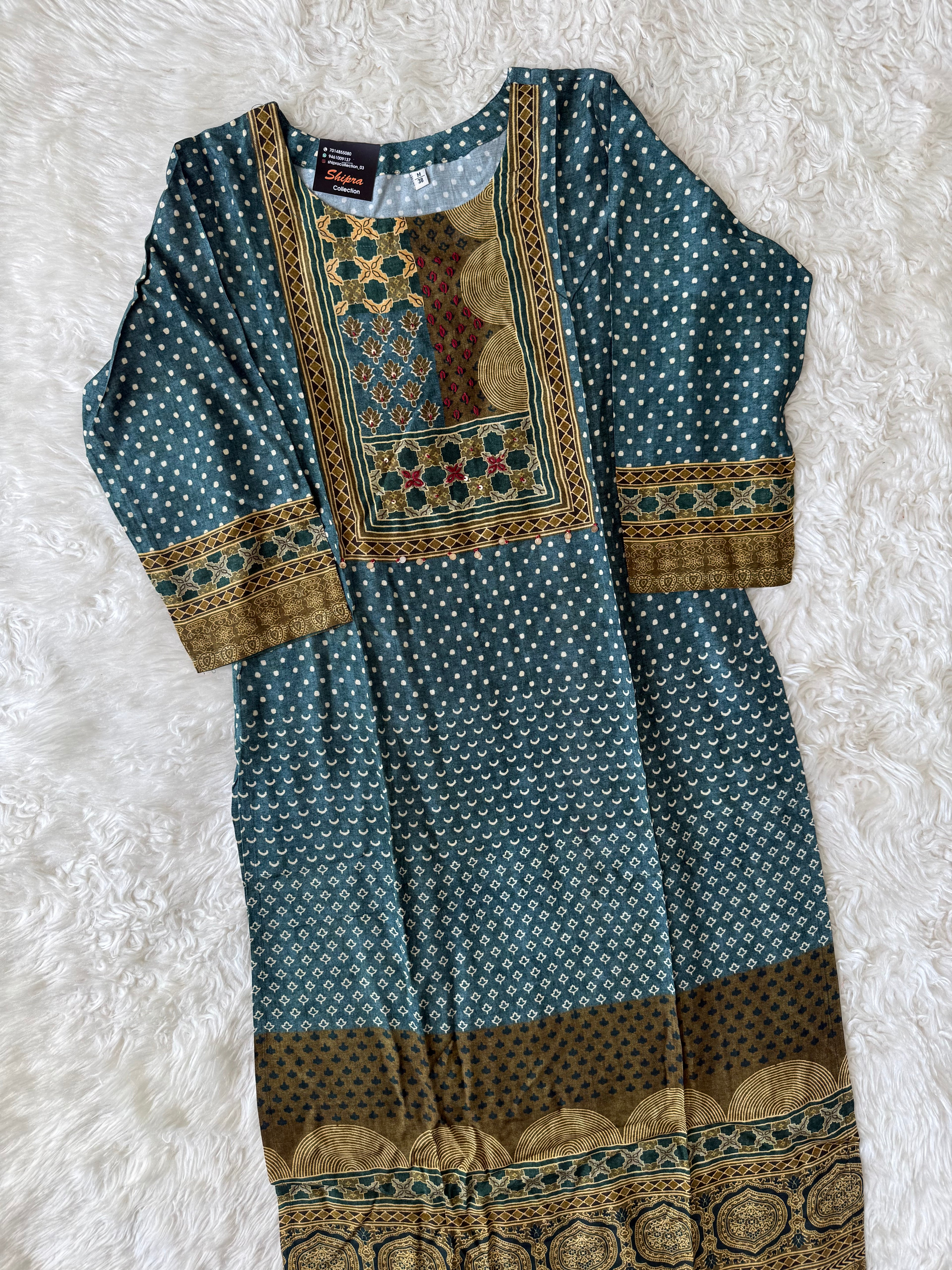 Premium Muslin Silk Kurti Pant Dupatta Set