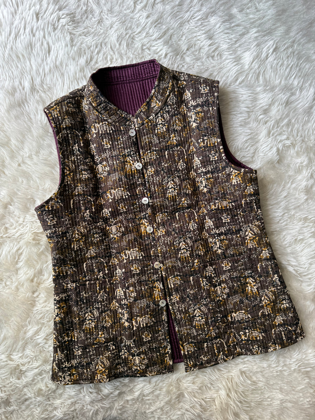 Reversible Quilted Sleevesless Jacket