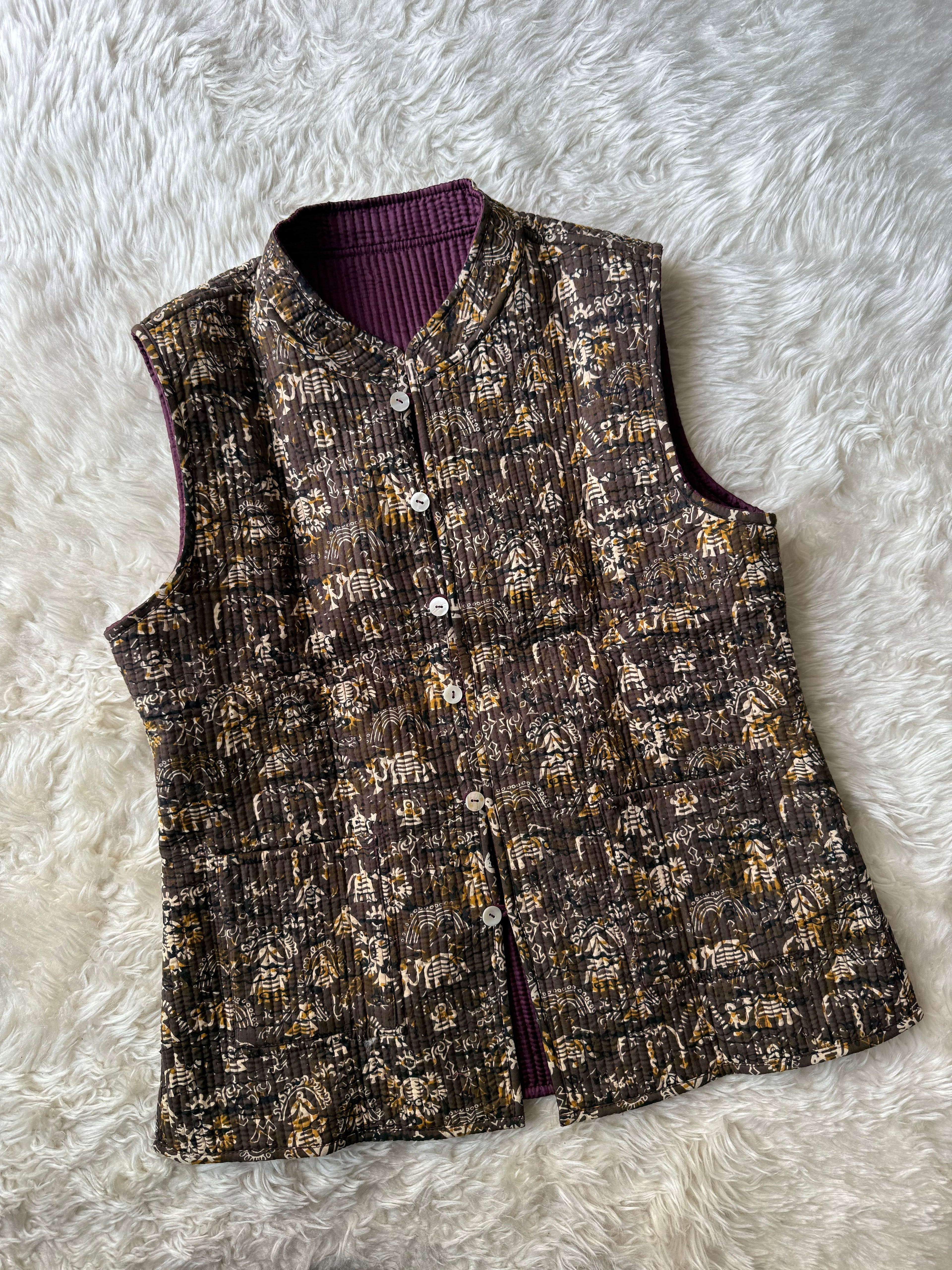 Reversible Quilted Sleevesless Jacket