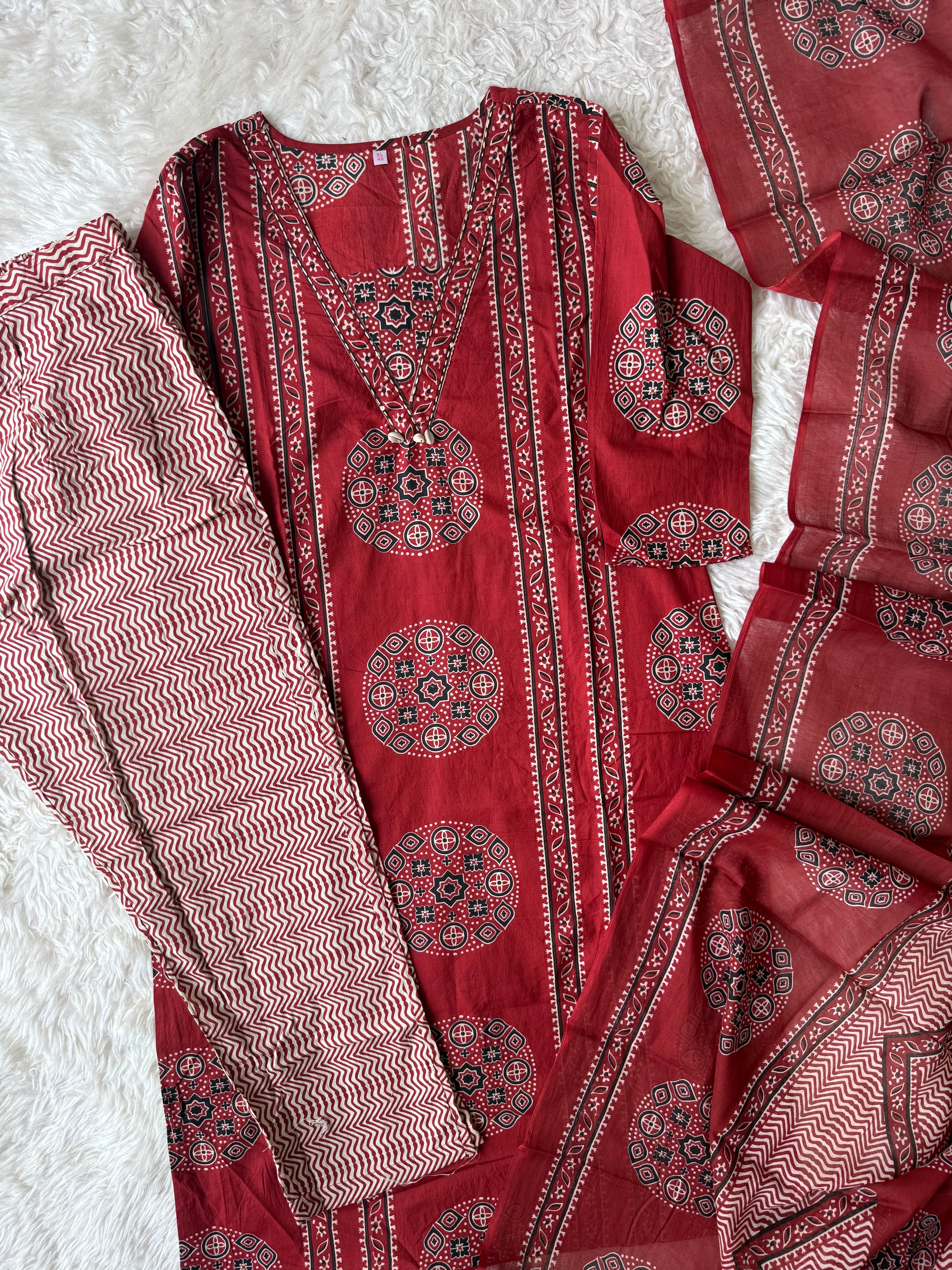 Premium Cotton Kurti Pant Dupatta Set