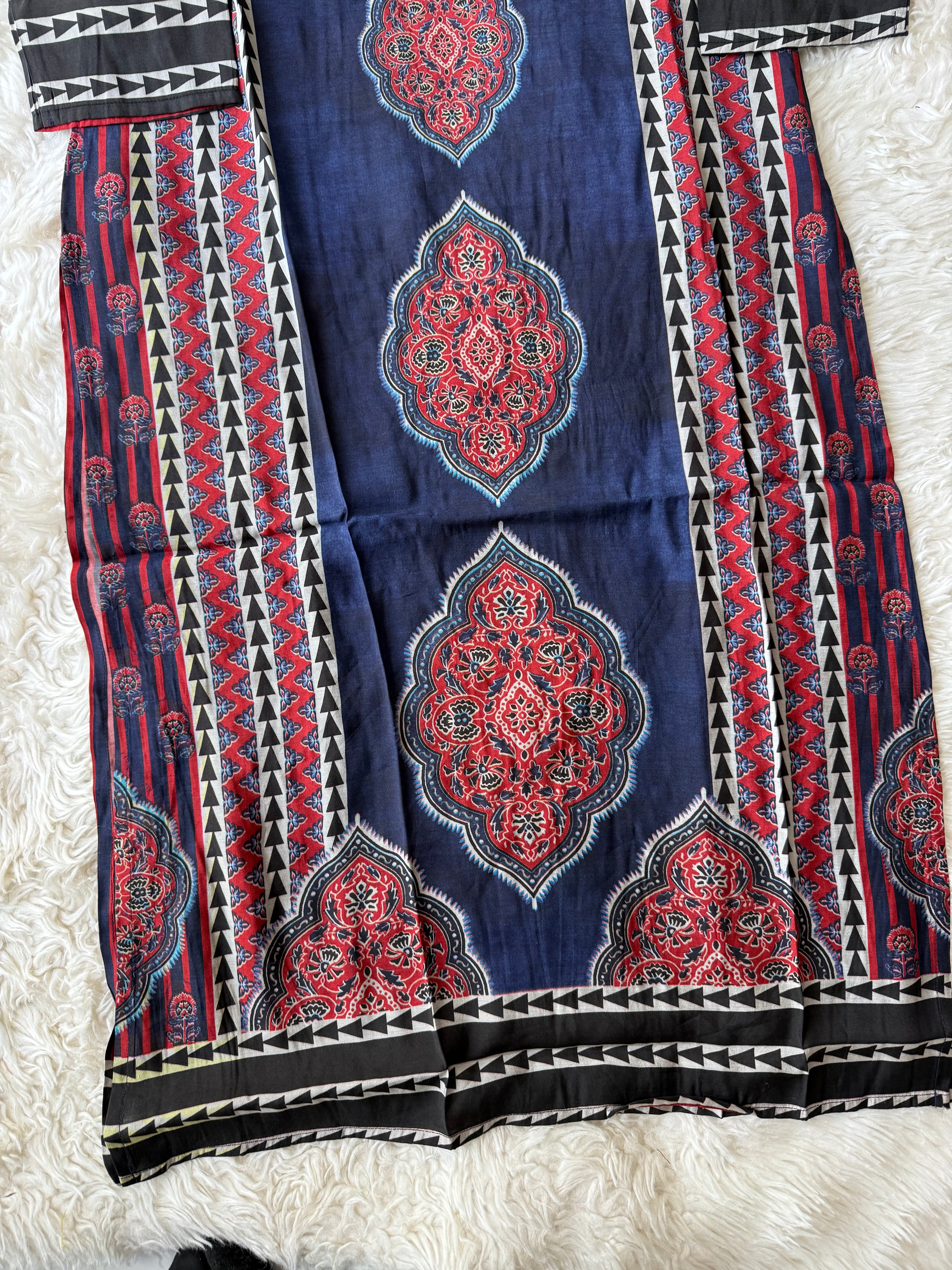 Pure Muslin Silk Kurti Pant Dupatta Set