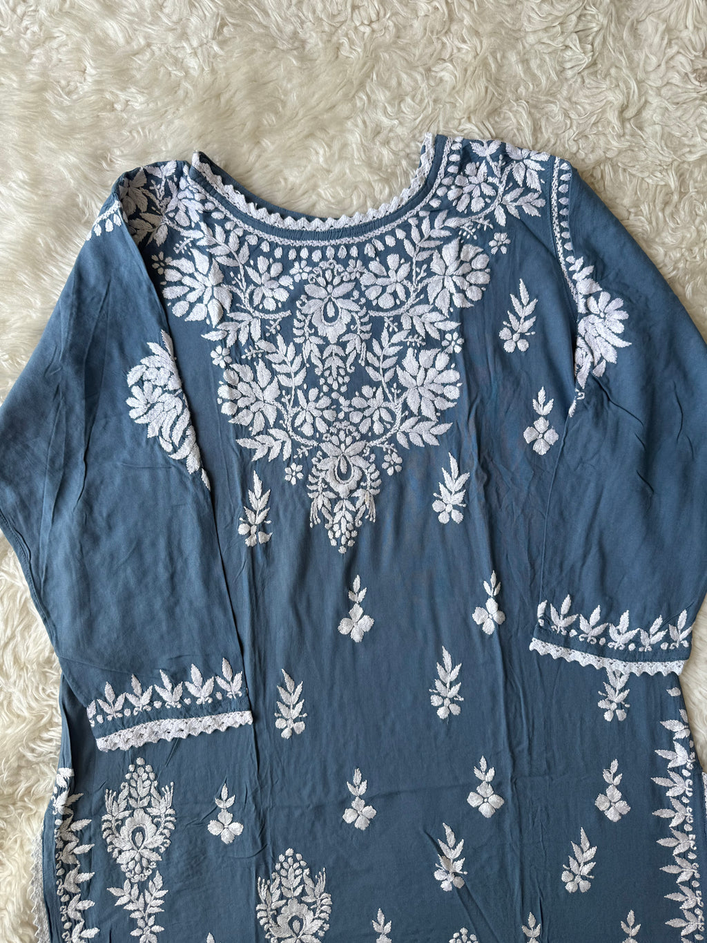 Heavy Rayon Chikankari Kurti Afghani Pant Set