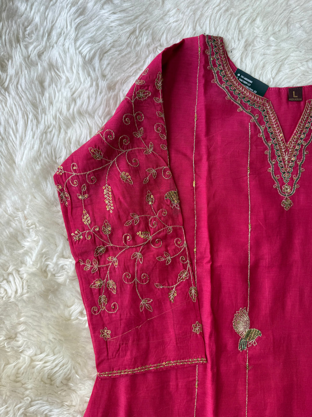 Mul Chanderi Kurti Pant Dupatta Set
