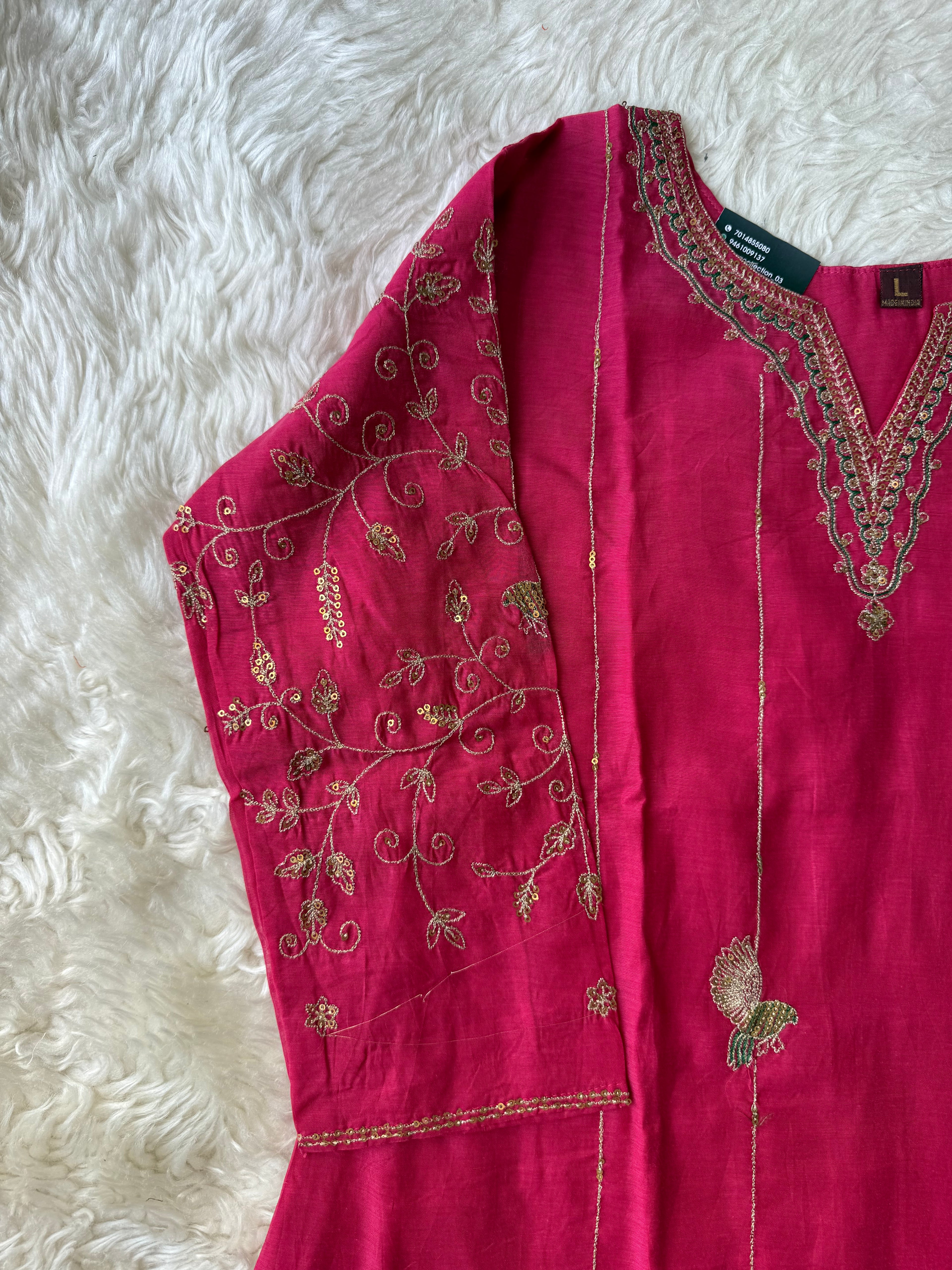 Mul Chanderi Kurti Pant Dupatta Set
