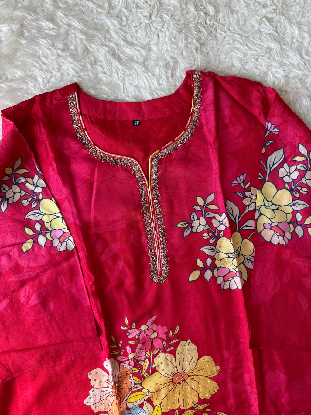 “Plus Size” Russian Silk Kurti Pant Dupatta Set