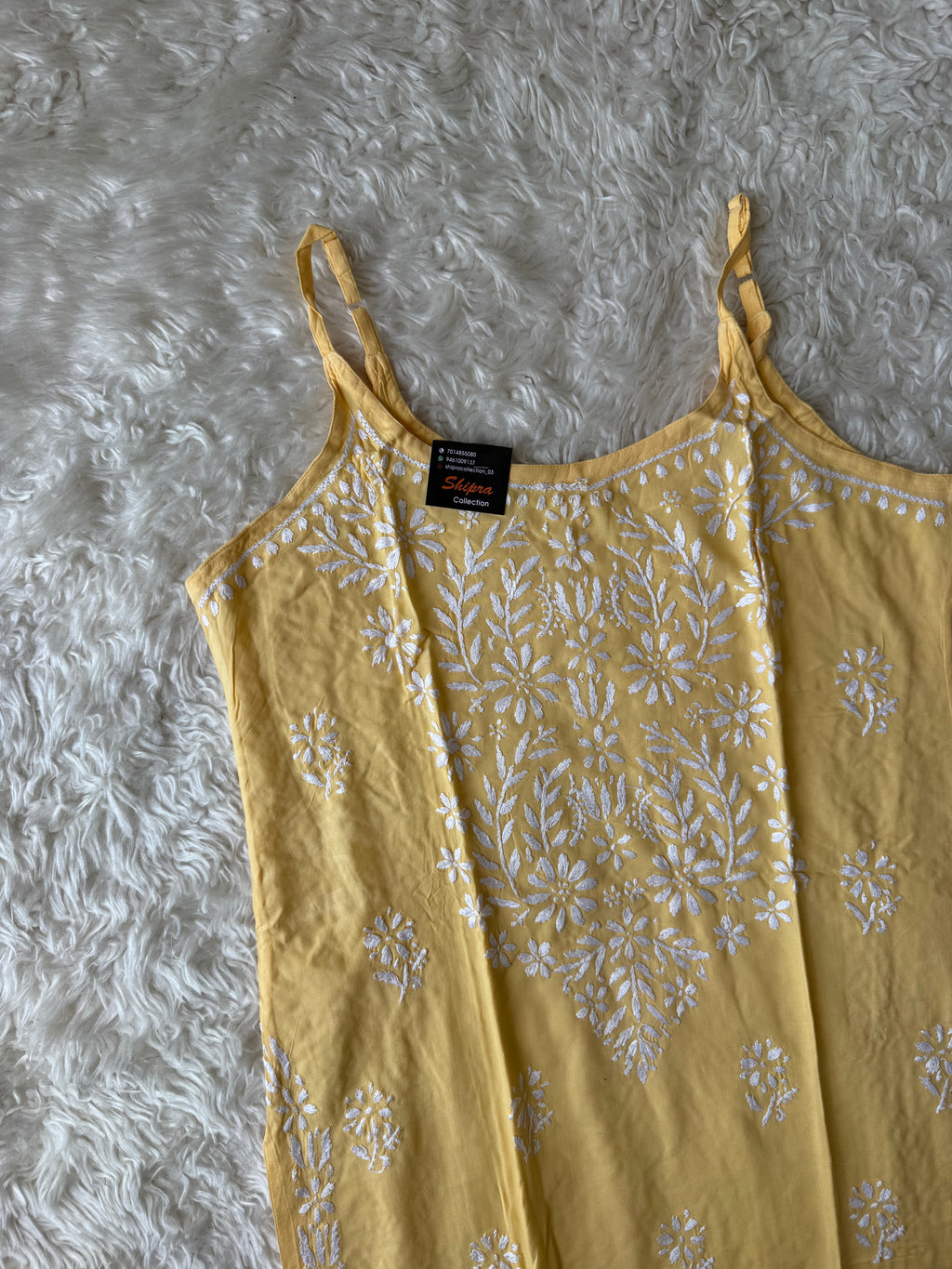 Heavy Rayon Strap Chikankari kurti