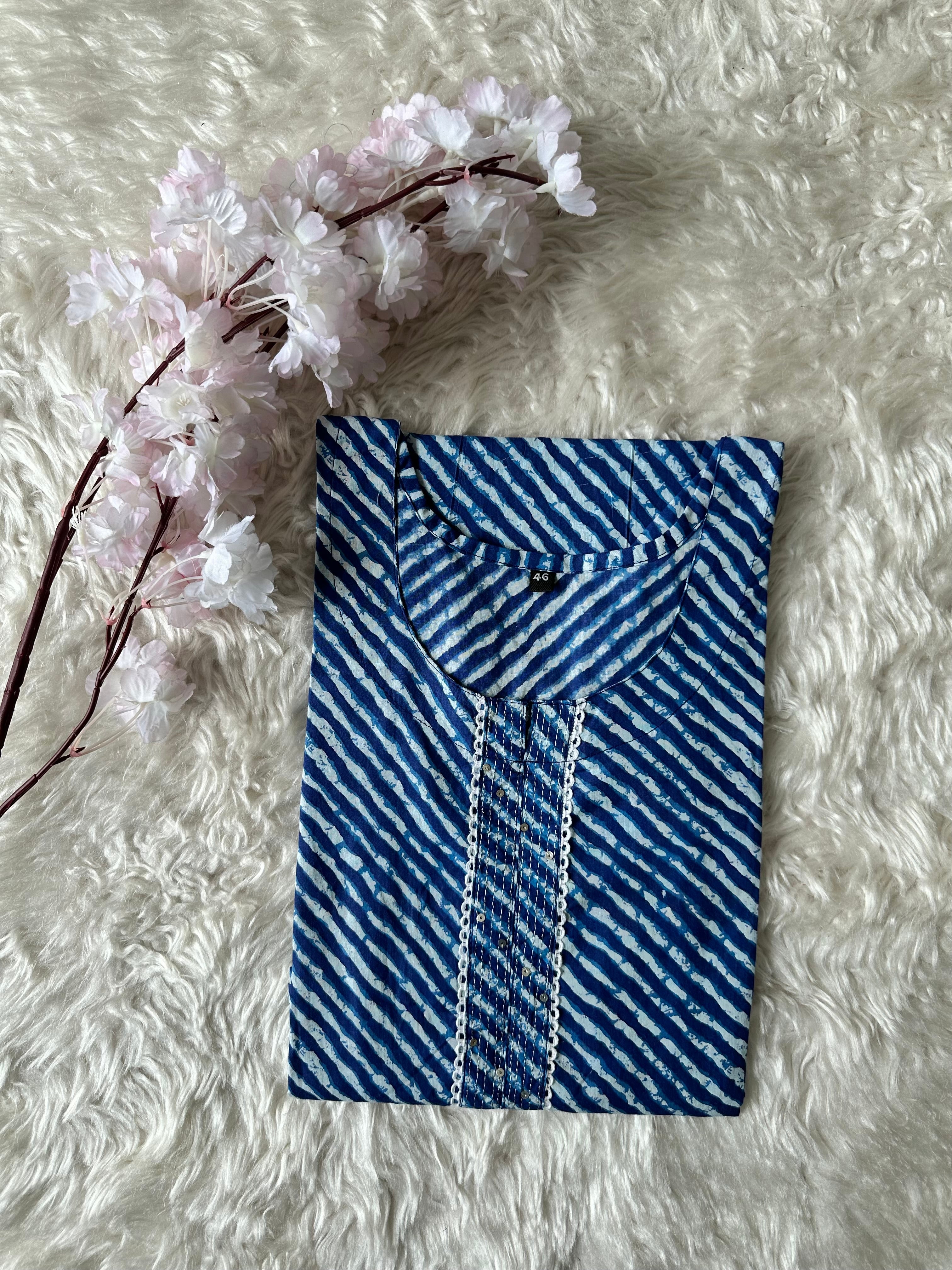 Cotton Lehariya Kurti