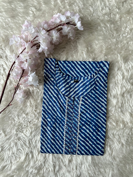 Cotton Lehariya Kurti