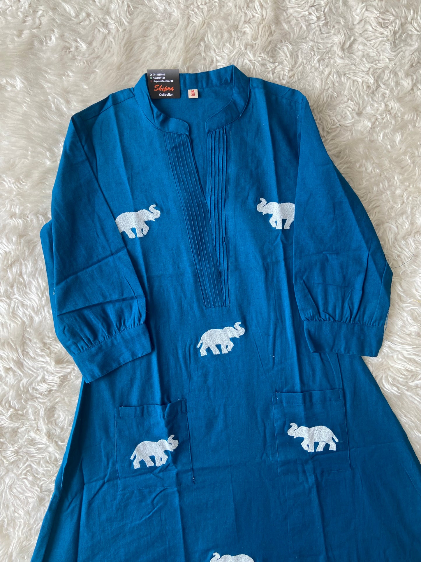 Elephant A-line Kurti Plazo Set