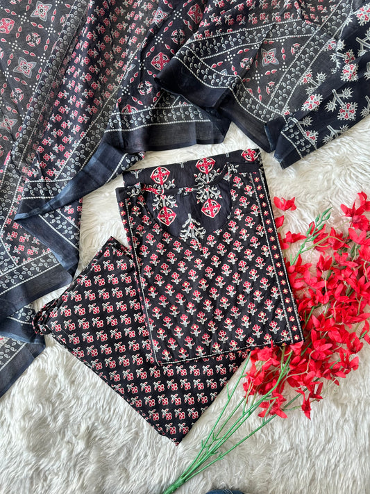 Budget Friendly Kurti Pant Dupatta Set