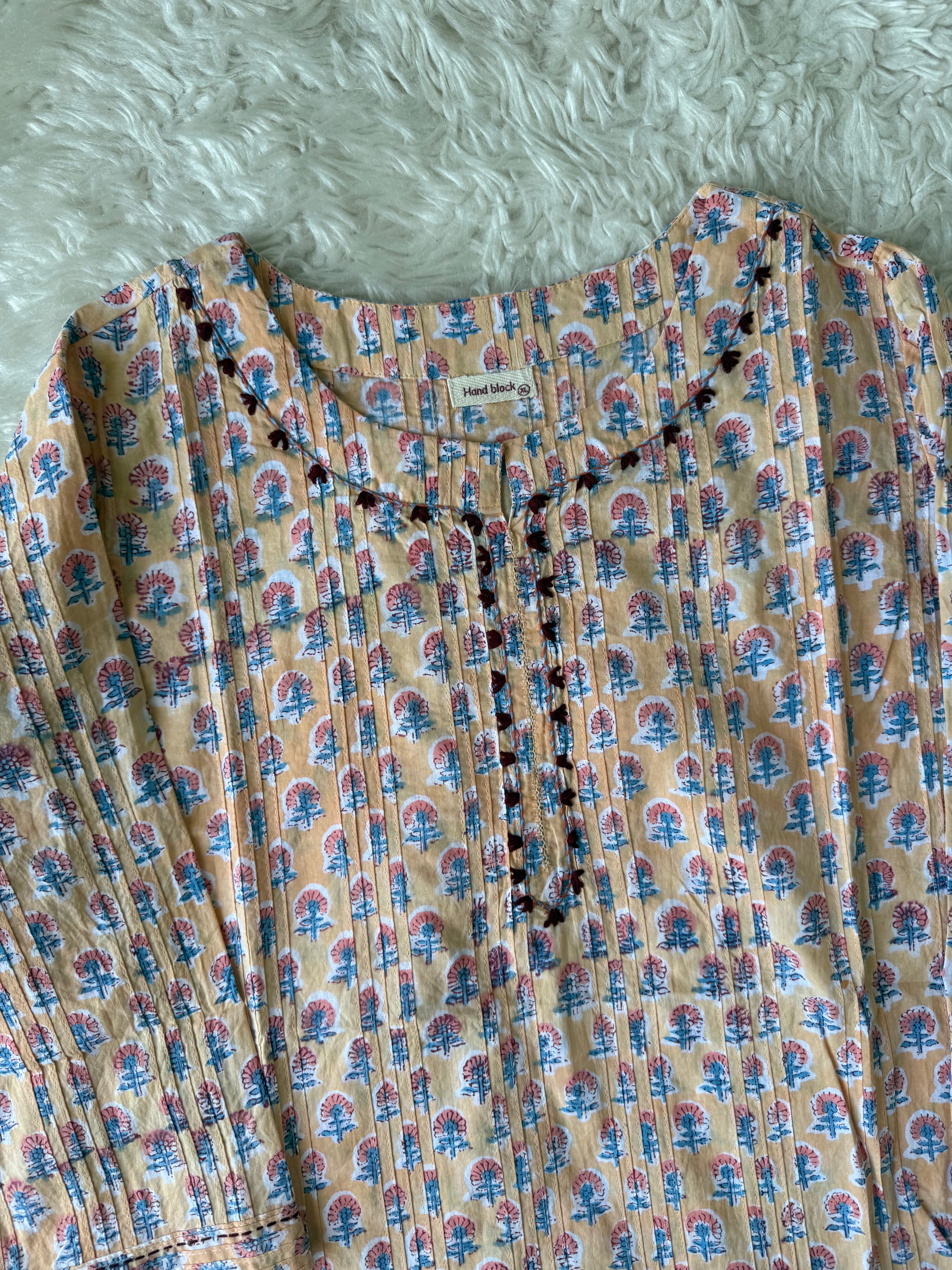 Premium Cotton Handblock Kurti