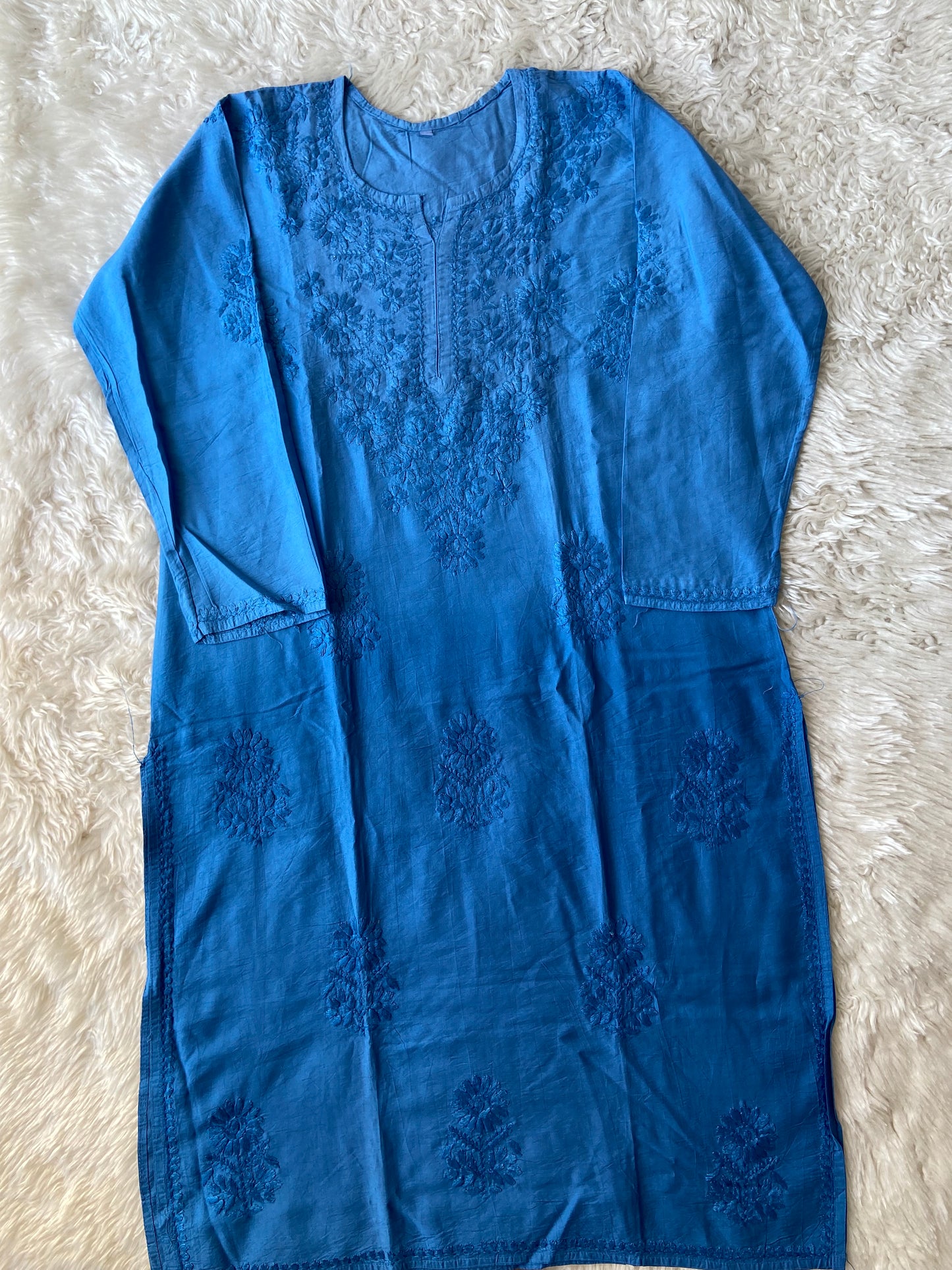 Muslin Silk Chikankari kurti