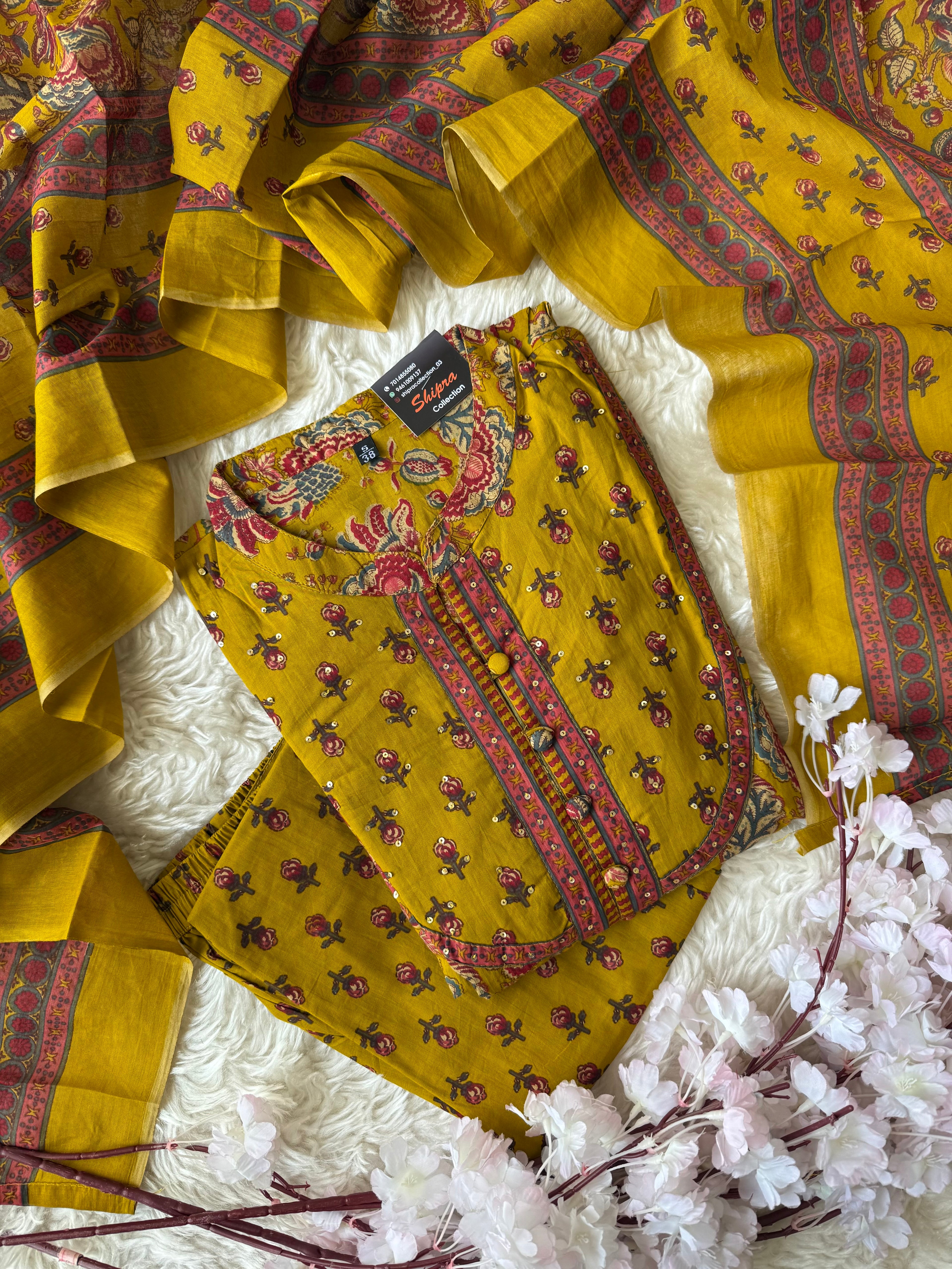 Premium Cotton Kurti Pant Dupatta Set