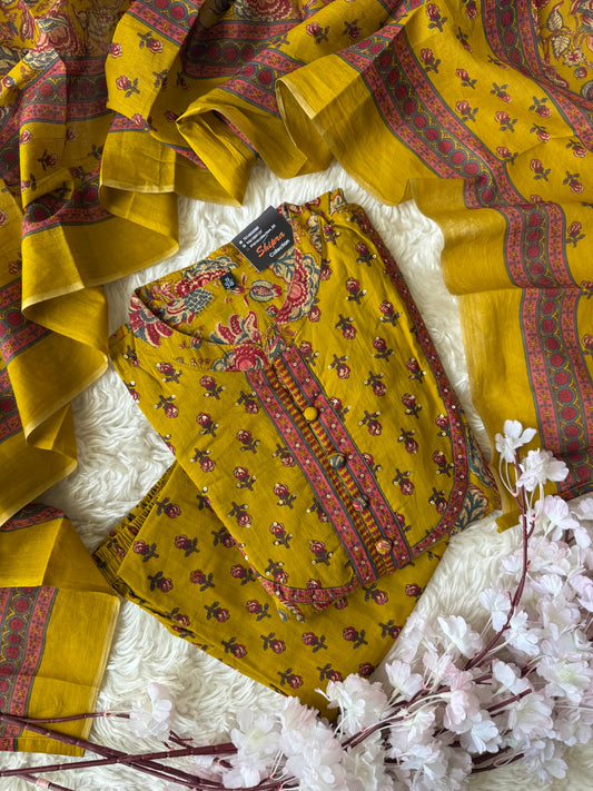 Premium Cotton Kurti Pant Dupatta Set