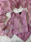 Mul Chanderi Kurti Pant Dupatta Set