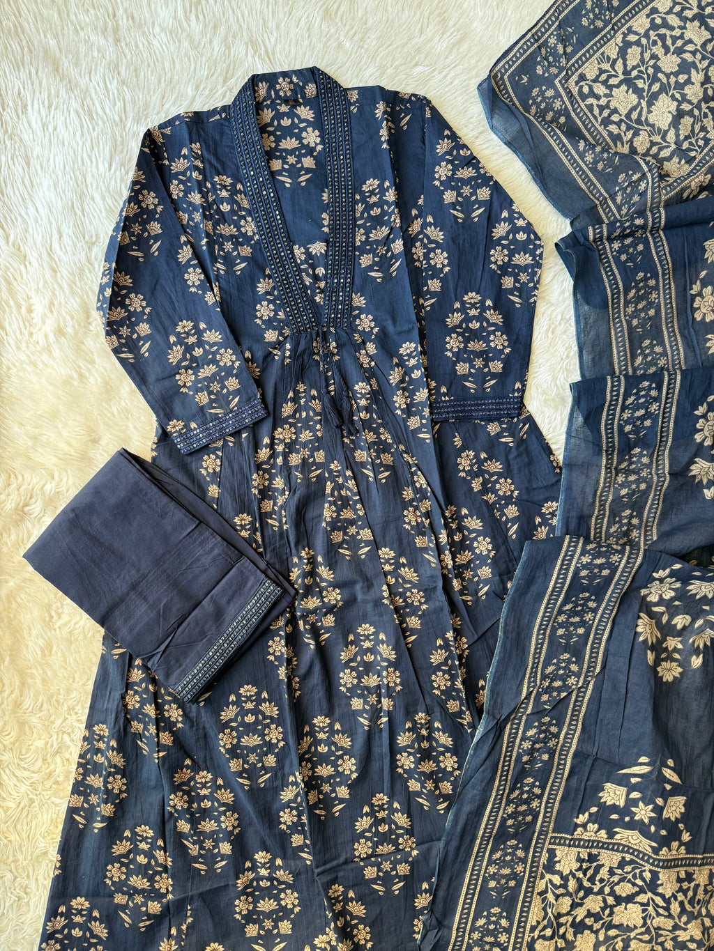Premium Cotton Kurti Pant Dupatta Set