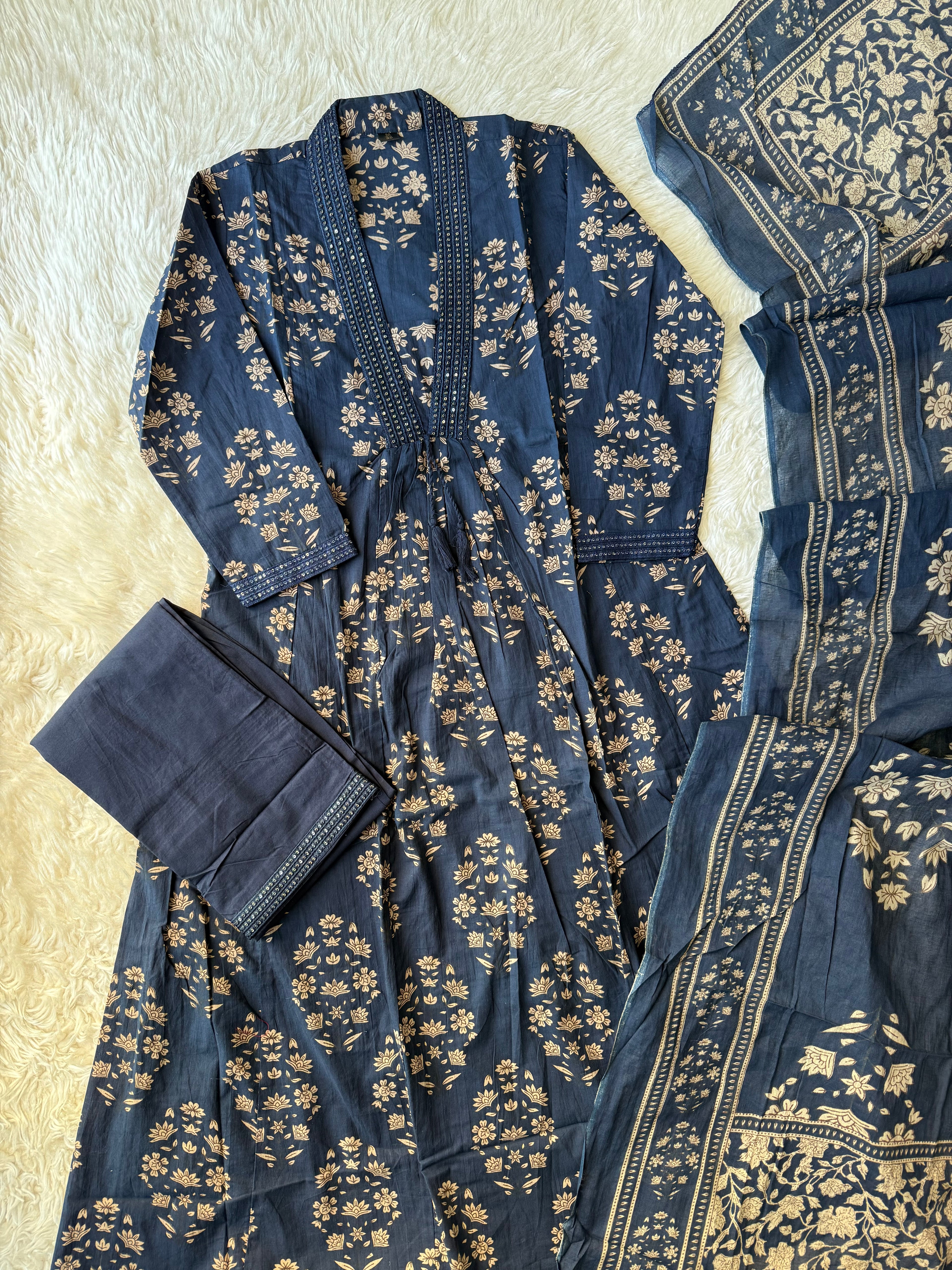 Premium Cotton Kurti Pant Dupatta Set