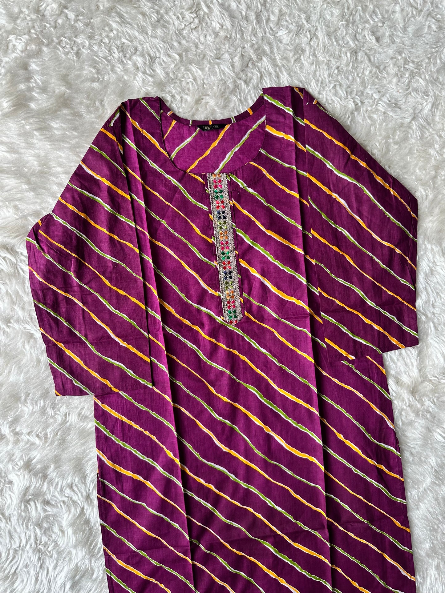 Cotton Lehariya Kurti