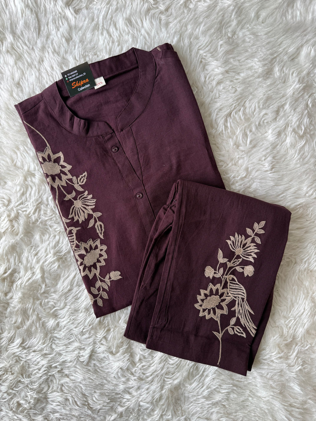 “Plus Size” Soft Khadi Cotton Co-ord Set