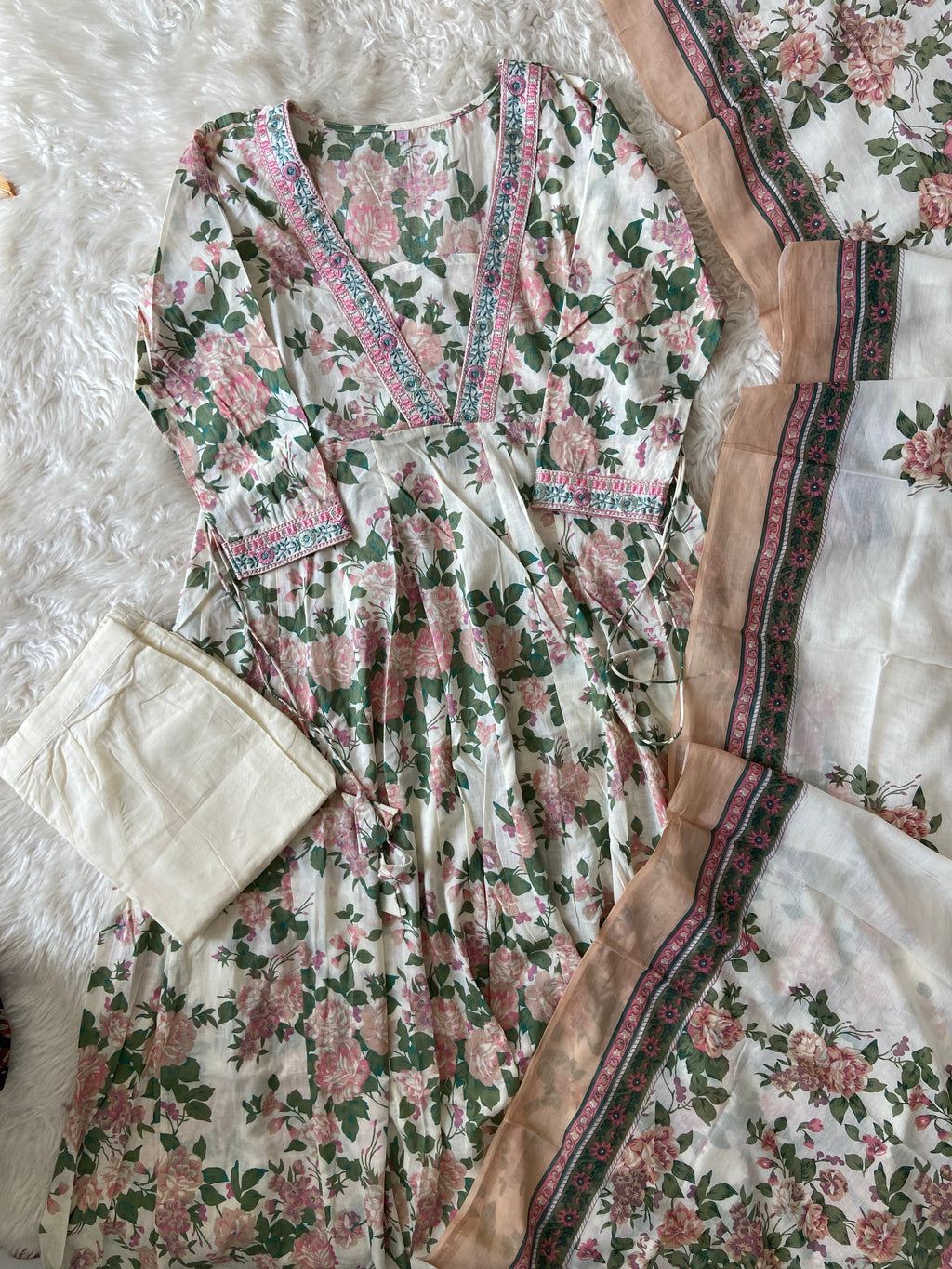 Premium Cotton Kurti Pant Dupatta Set