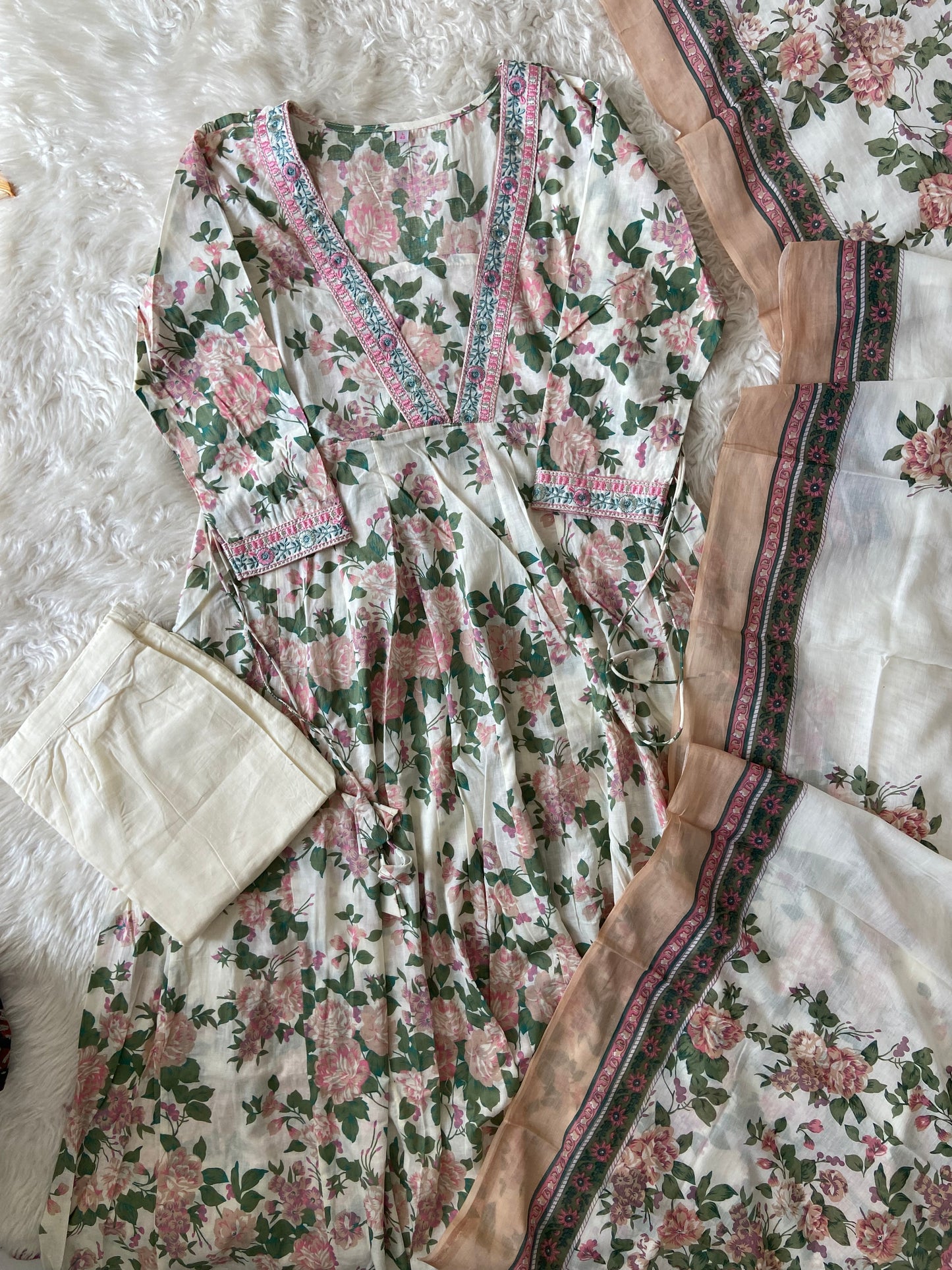 Premium Cotton Kurti Pant Dupatta Set