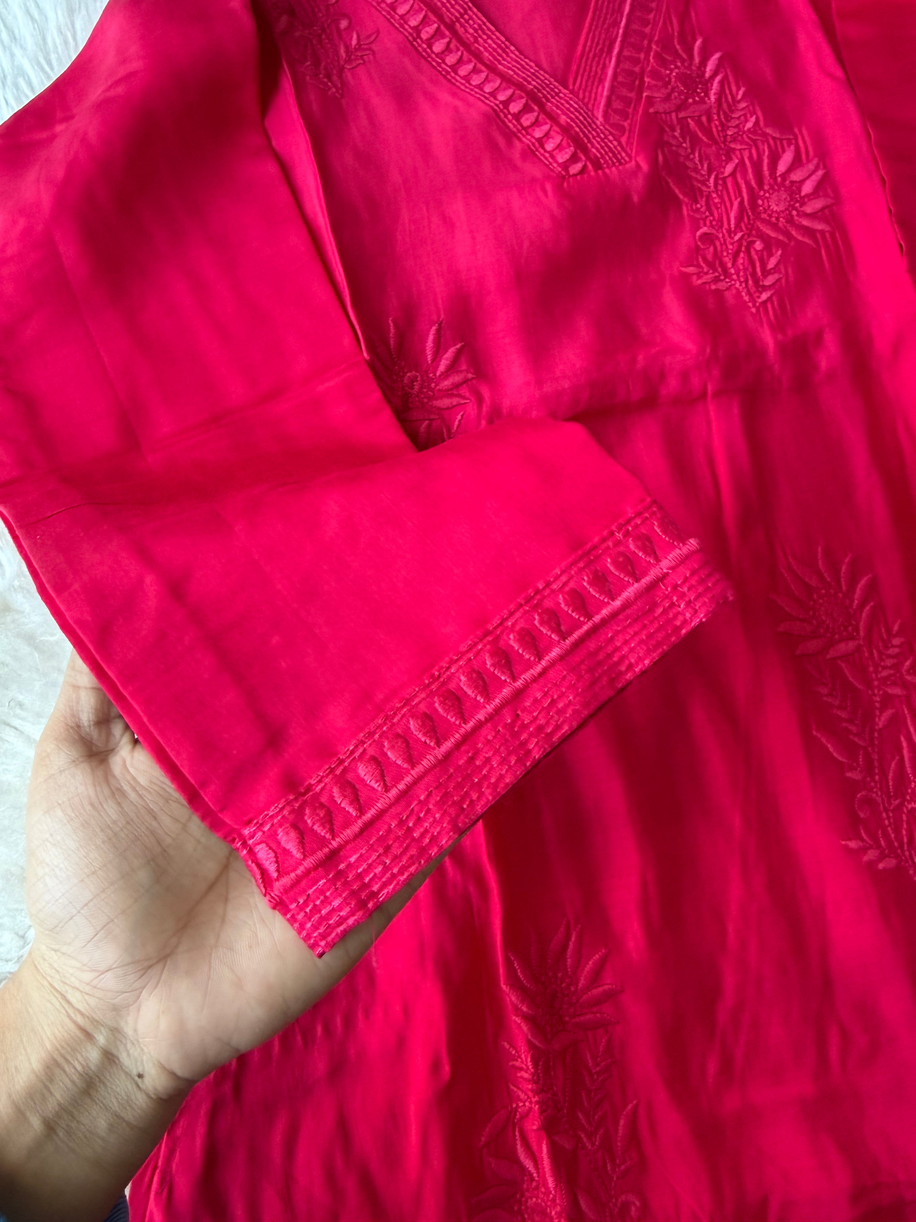 Pure Muslin Silk Kurti Plazo Set
