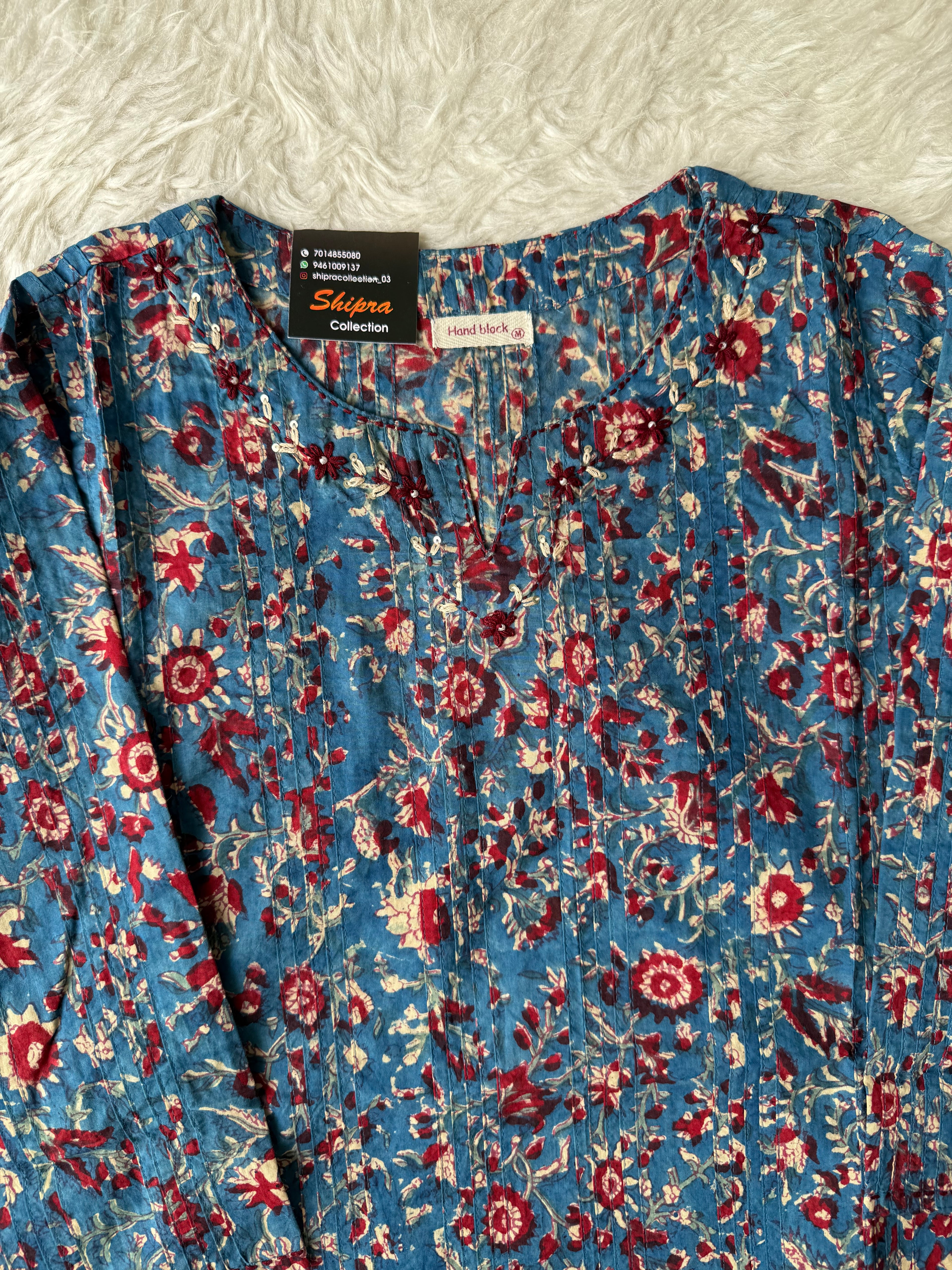 Premium Cotton Handblock Kurti