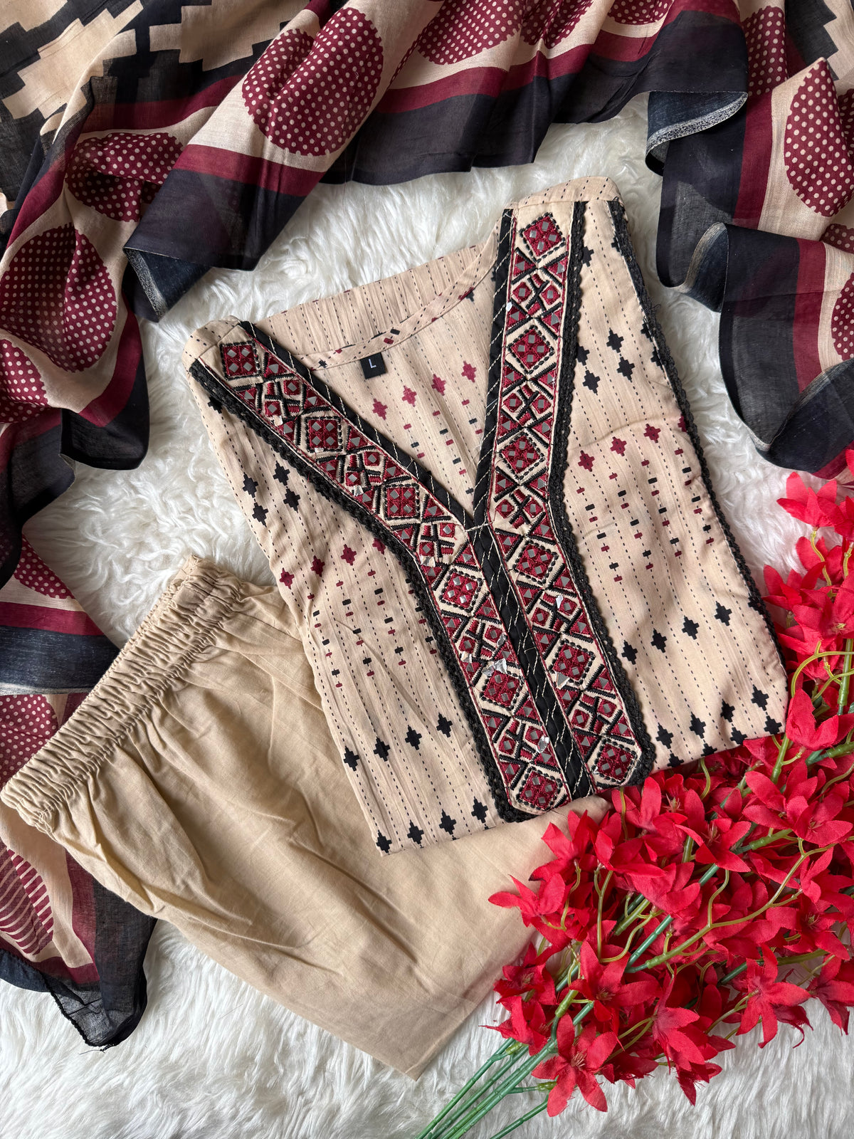 Budget Friendly Kurti Pant Dupatta Set