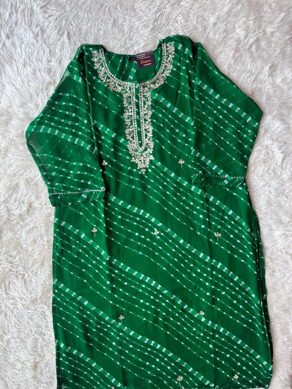 “Plus Size” Georgette Kurti Plazo Dupatta Set