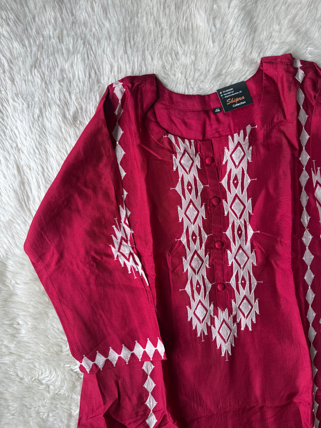 “ Plus Size” Butter Silk Kurti Pant Dupatta Set