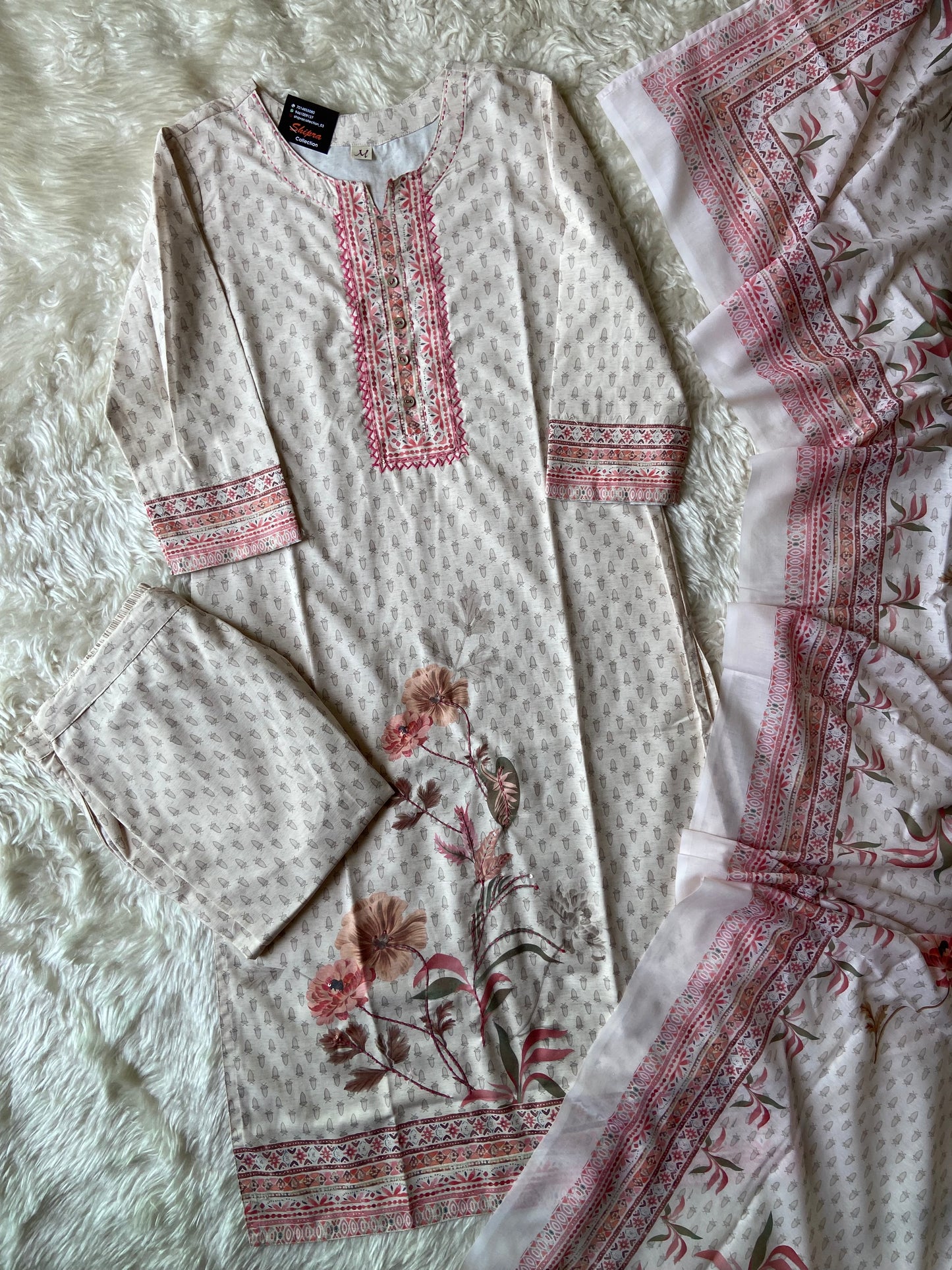 Premium Cotton Kurti Pant Dupatta Set