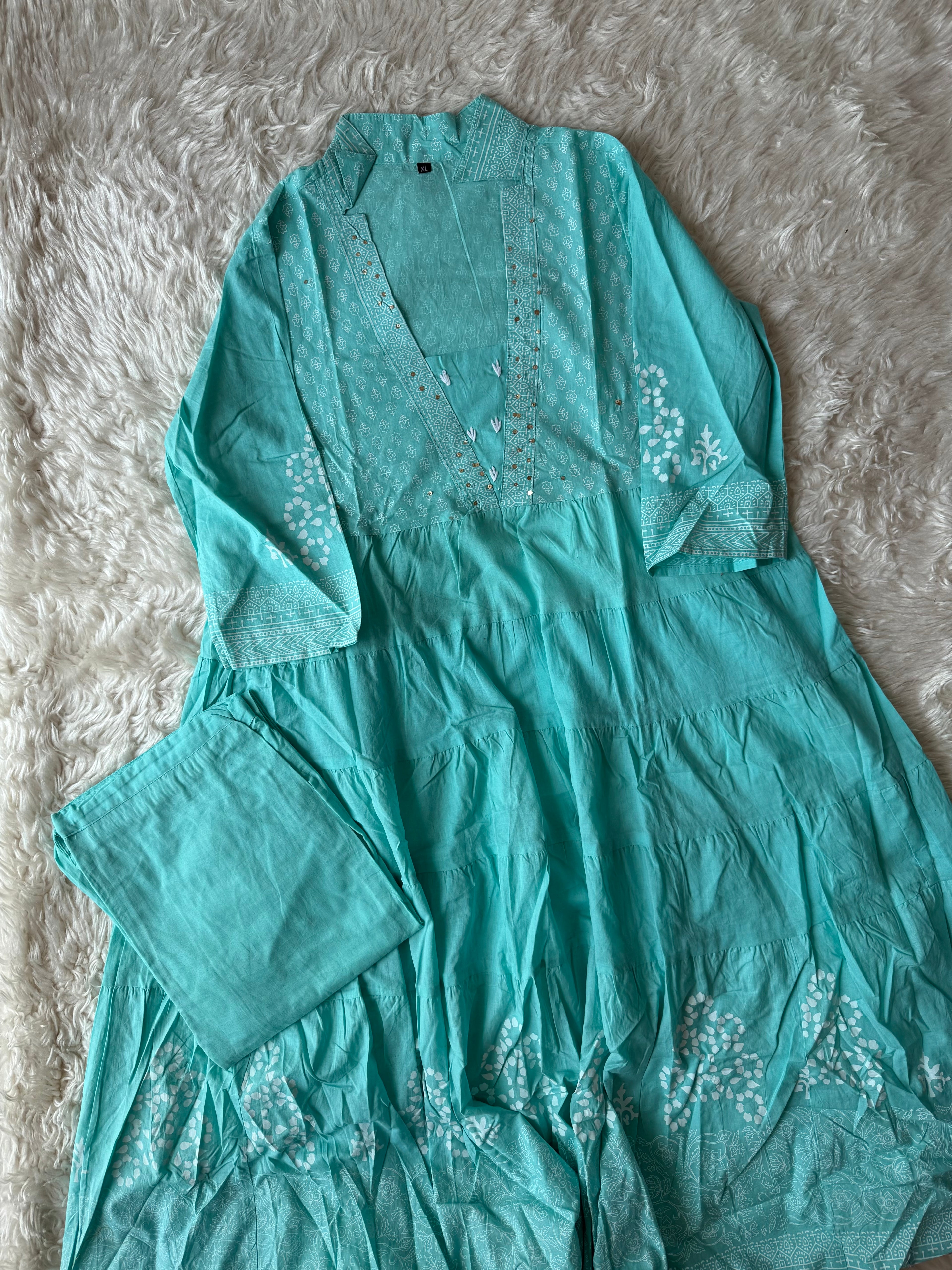 Cotton FLARE Kurti Pant Set