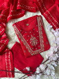 Pure Muslin Silk Kurti Pant Dupatta Set