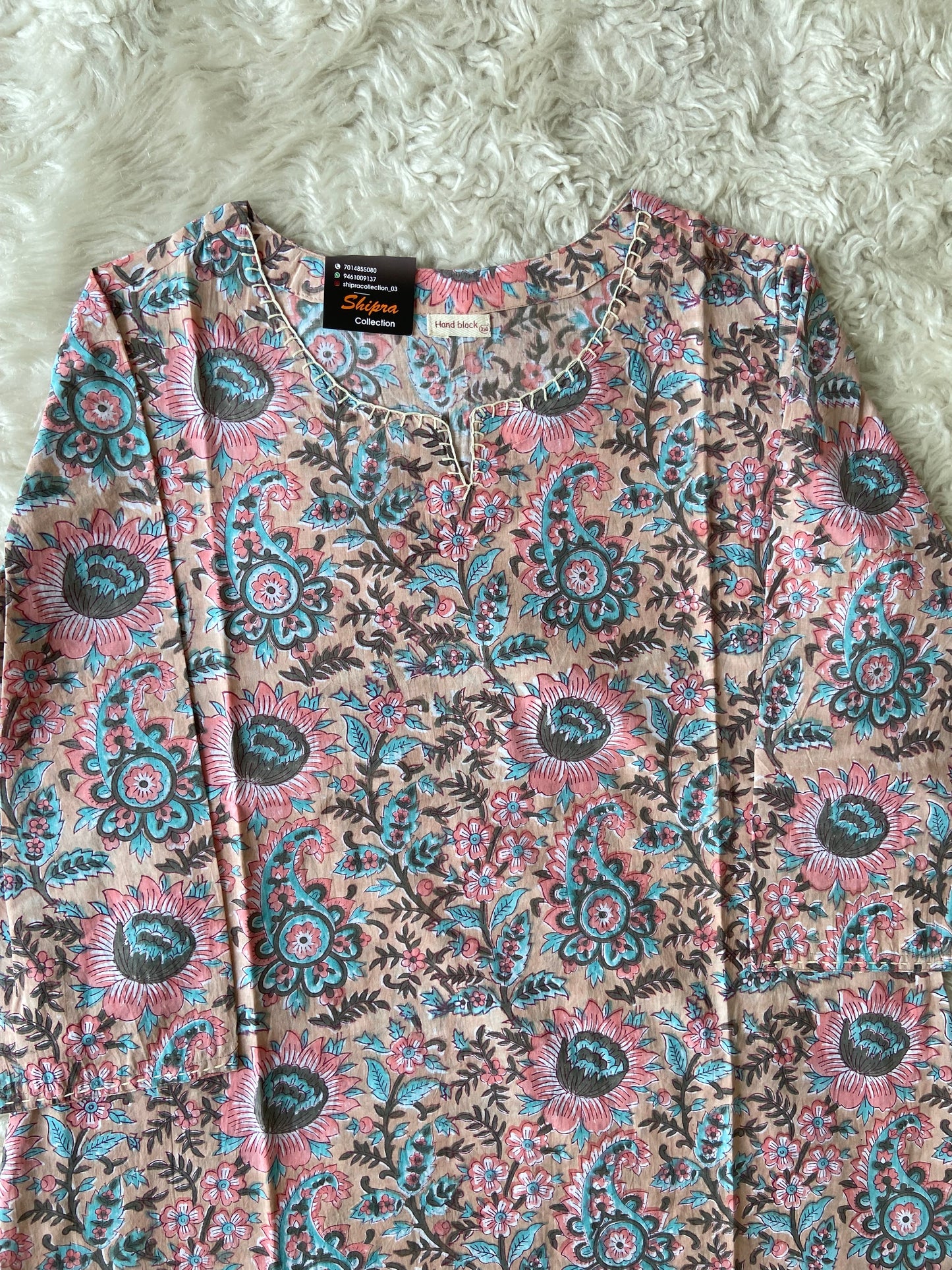 Premium Cotton Handblock Kurti