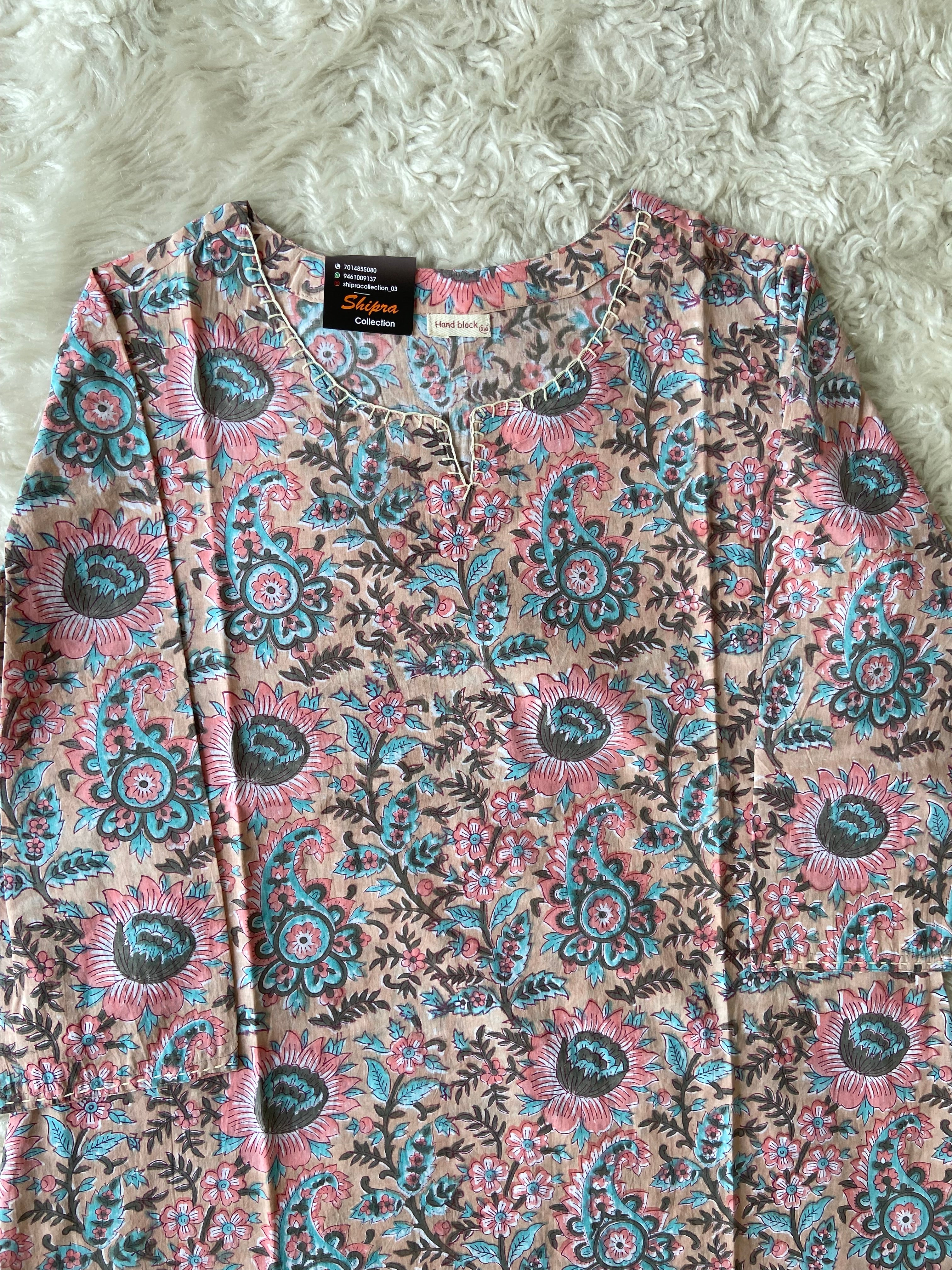 Premium Cotton Handblock Kurti