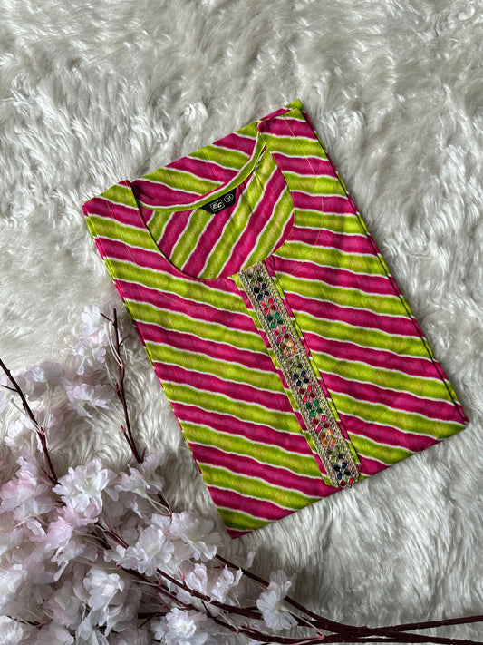 Cotton Lehariya Kurti