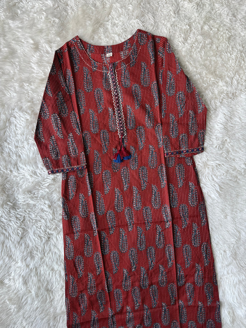 Premium Cotton “Katha” Details Kurti
