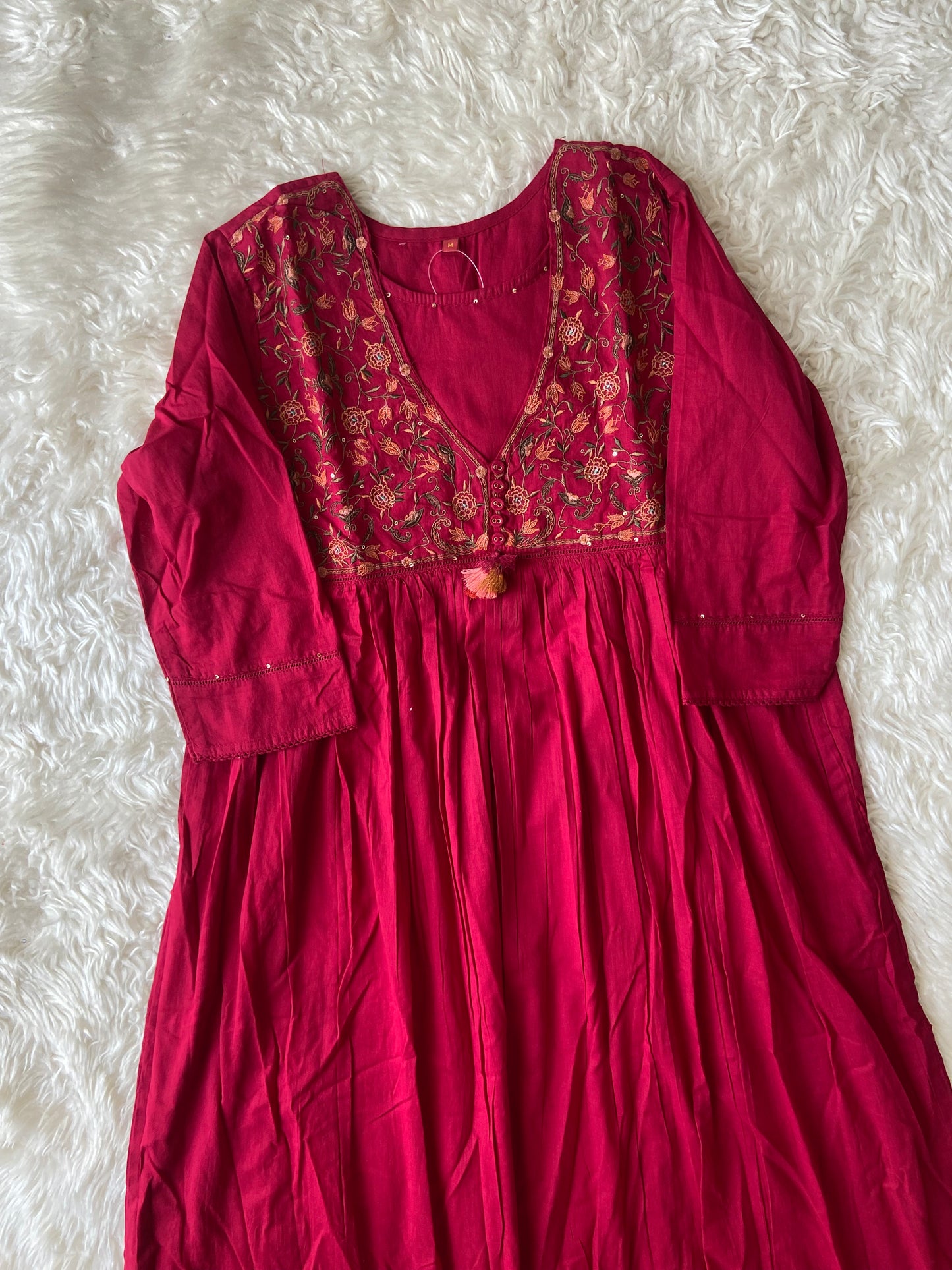 Premium Cotton Thread Work Kurti Pant Set