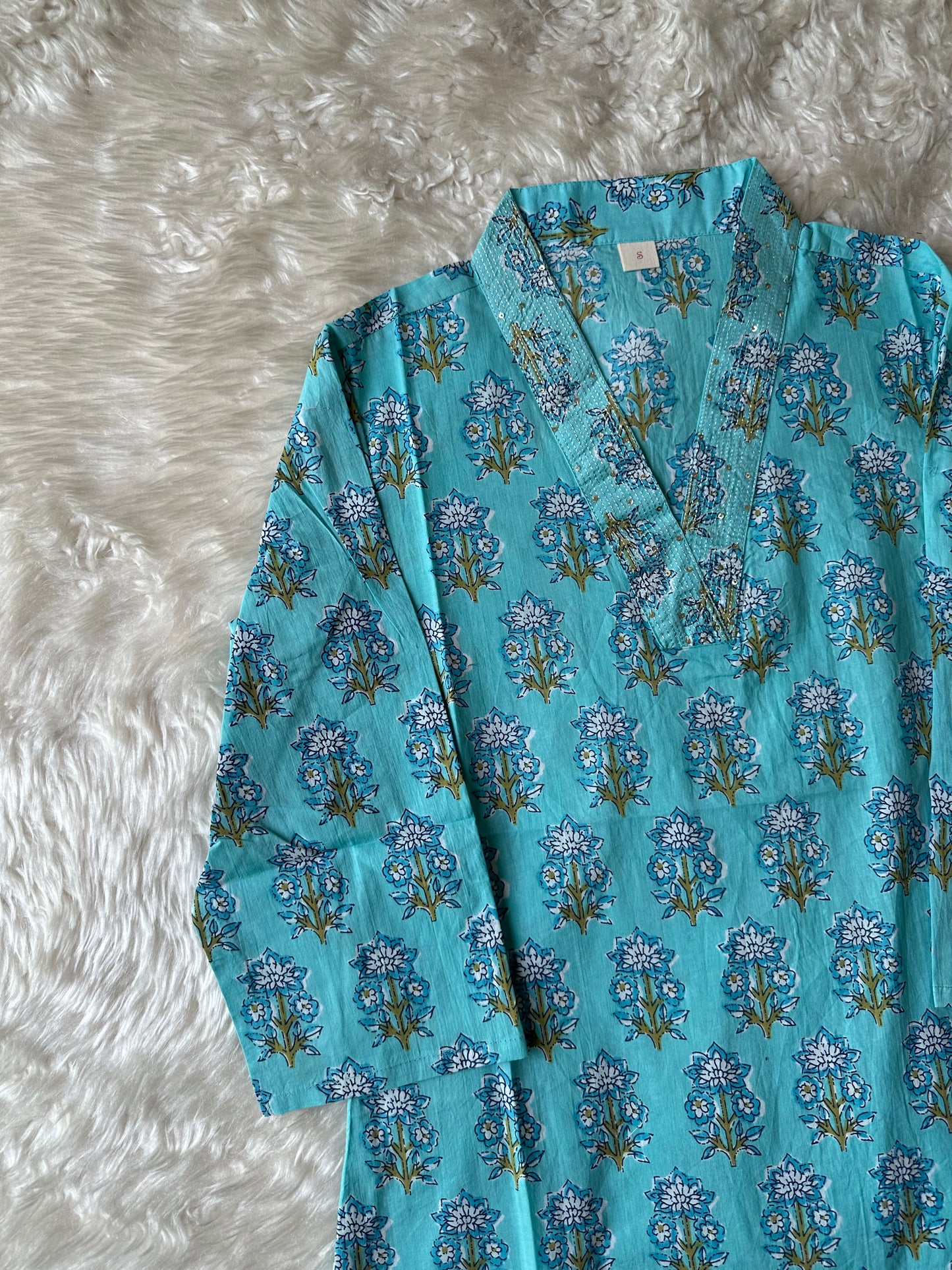 Premium Cotton V- Neck Kurti